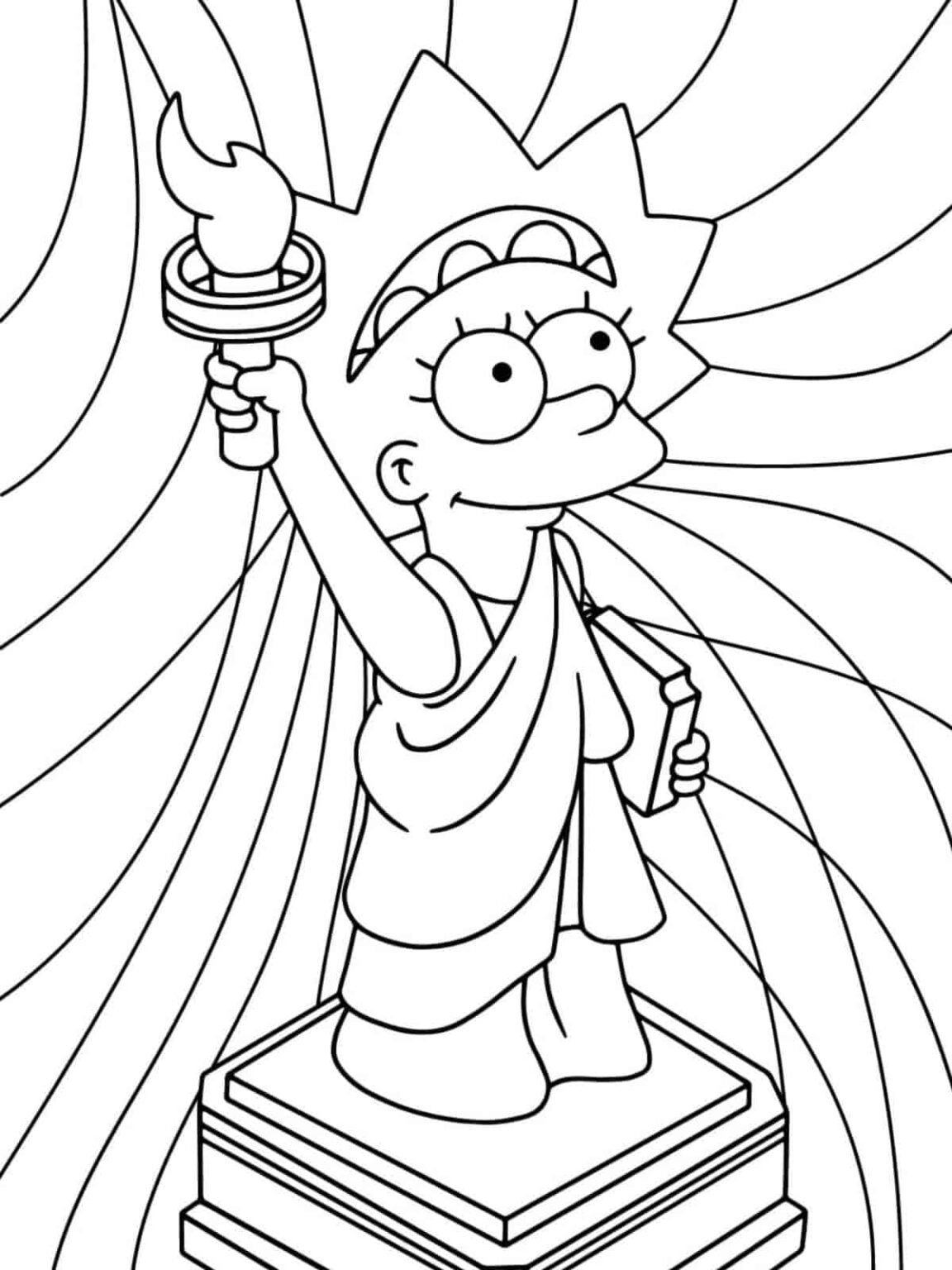 30+ Simpsons Coloring Pages For Kids 🎨🍩 - Coloringpagesforkids.net