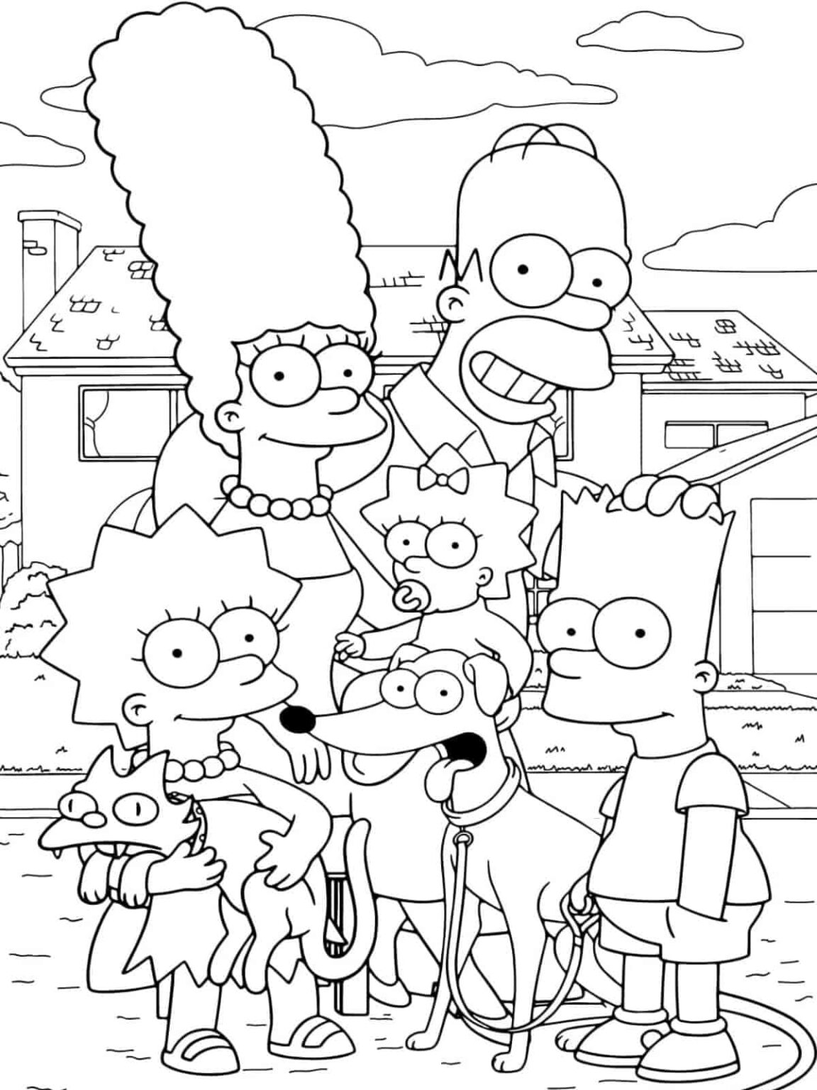 30+ Simpsons Coloring Pages For Kids 🎨🍩 - Coloringpagesforkids.net
