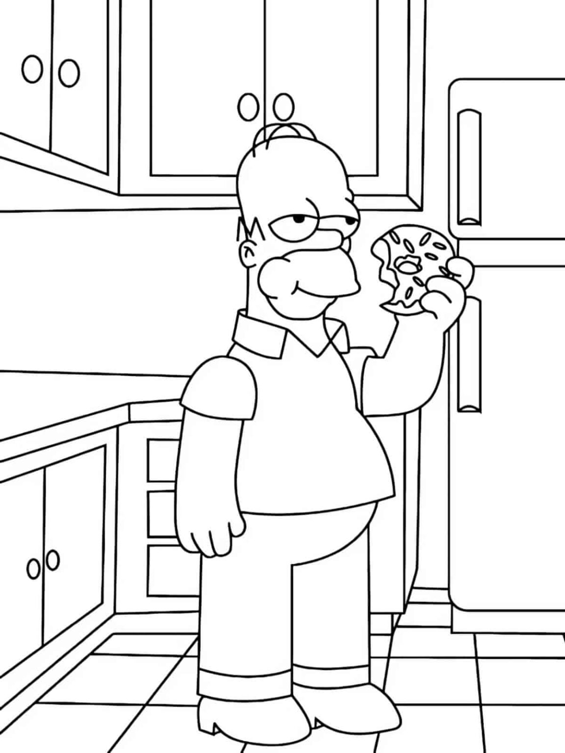30+ Simpsons Coloring Pages For Kids 🎨🍩 - Coloringpagesforkids.net