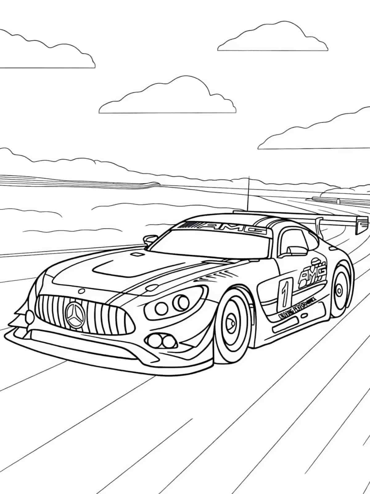 Sleek Race Car Coloring Page