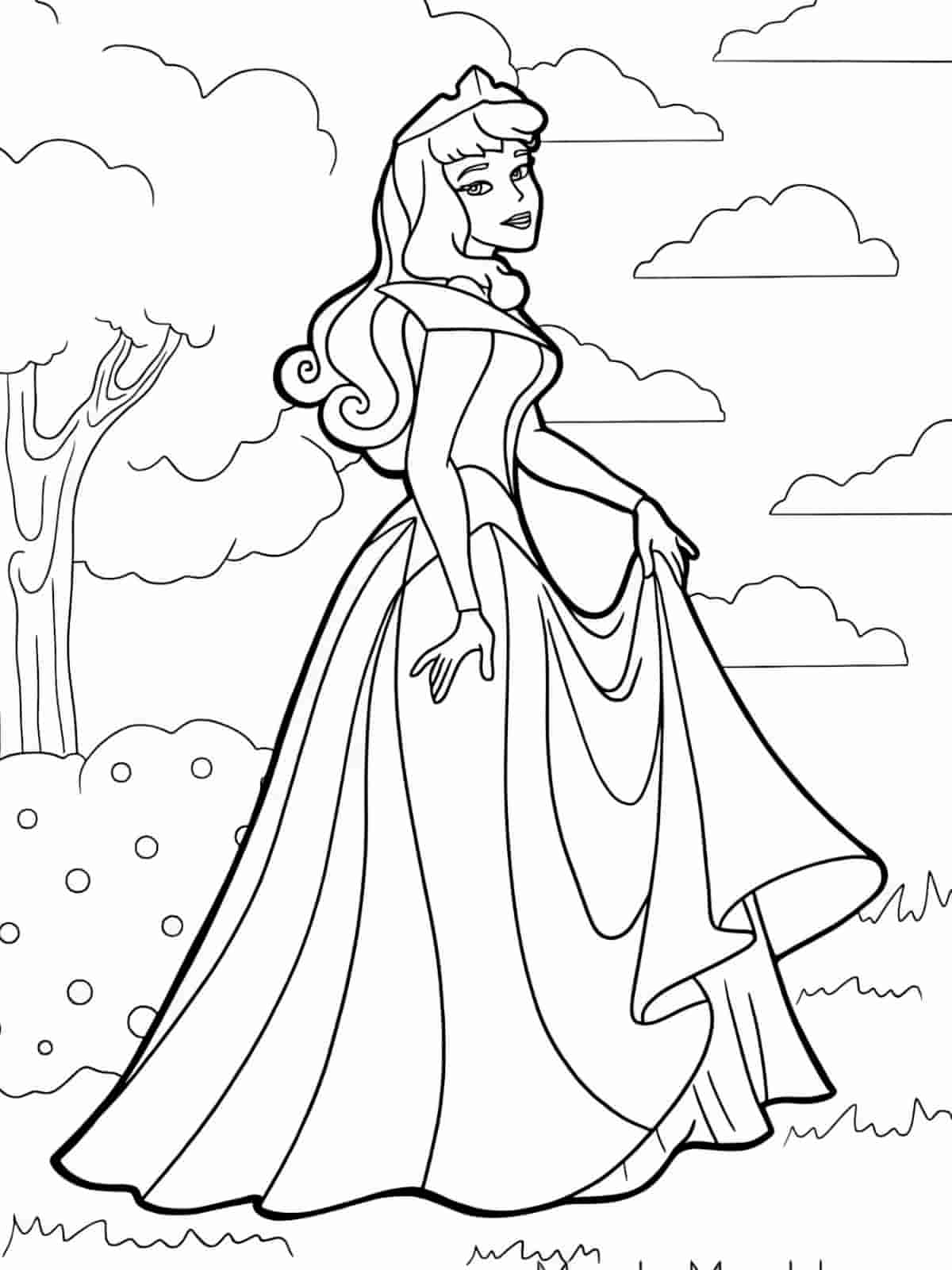 Sleeping Beauty Coloring Pages With Aurora And Prince