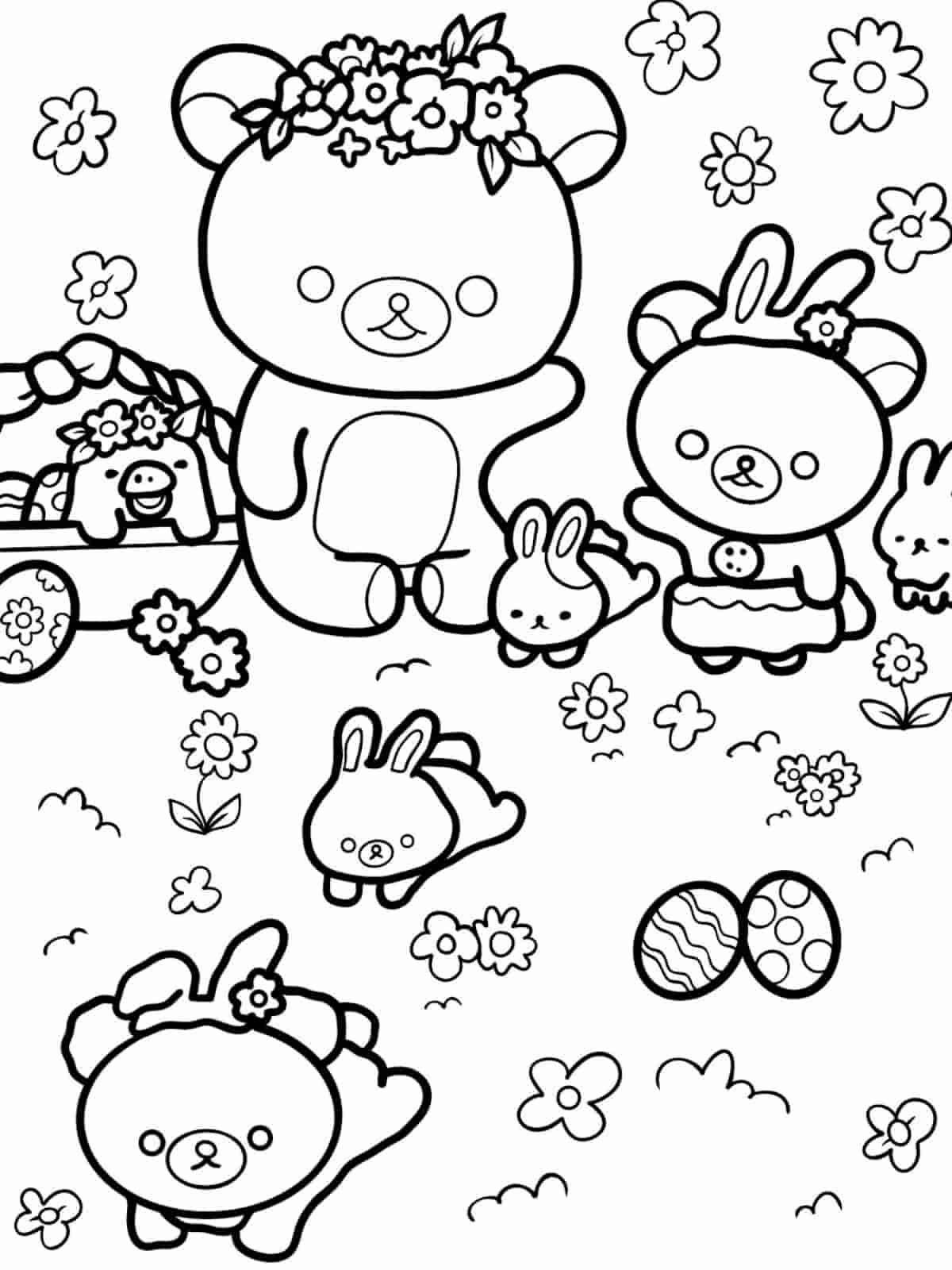 Sleepy Rilakkuma Coloring Pages