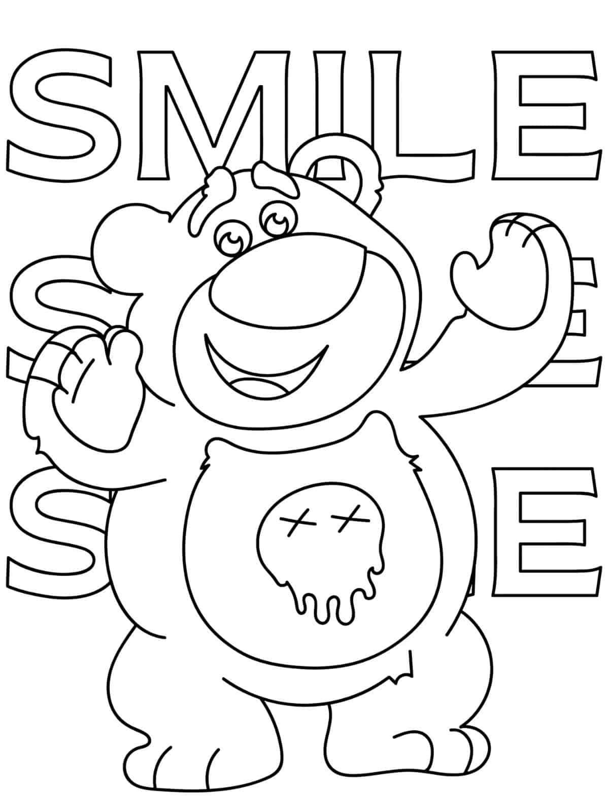 Smile Printable Lotso Bear Coloring Sheets