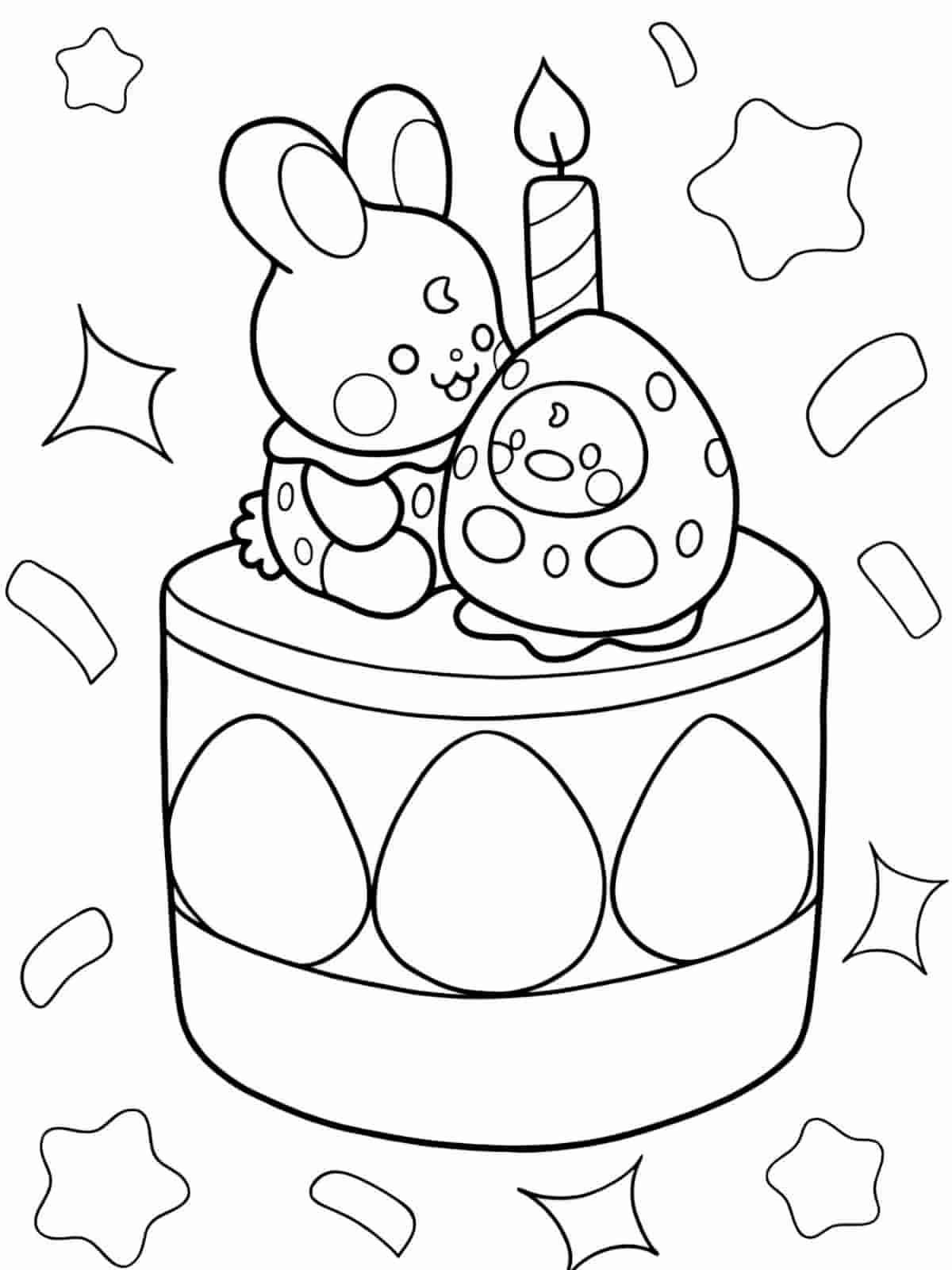 Smiling Strawberry Coloring Pages For Kids