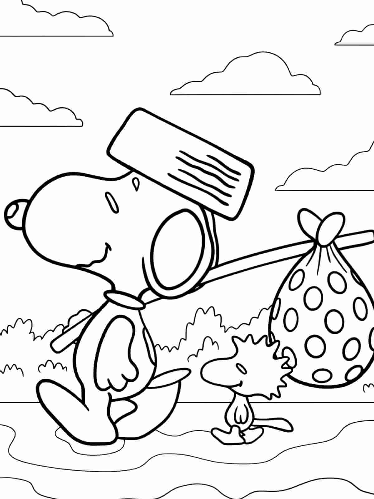 Snoopy And Woodstock Coloring Pages