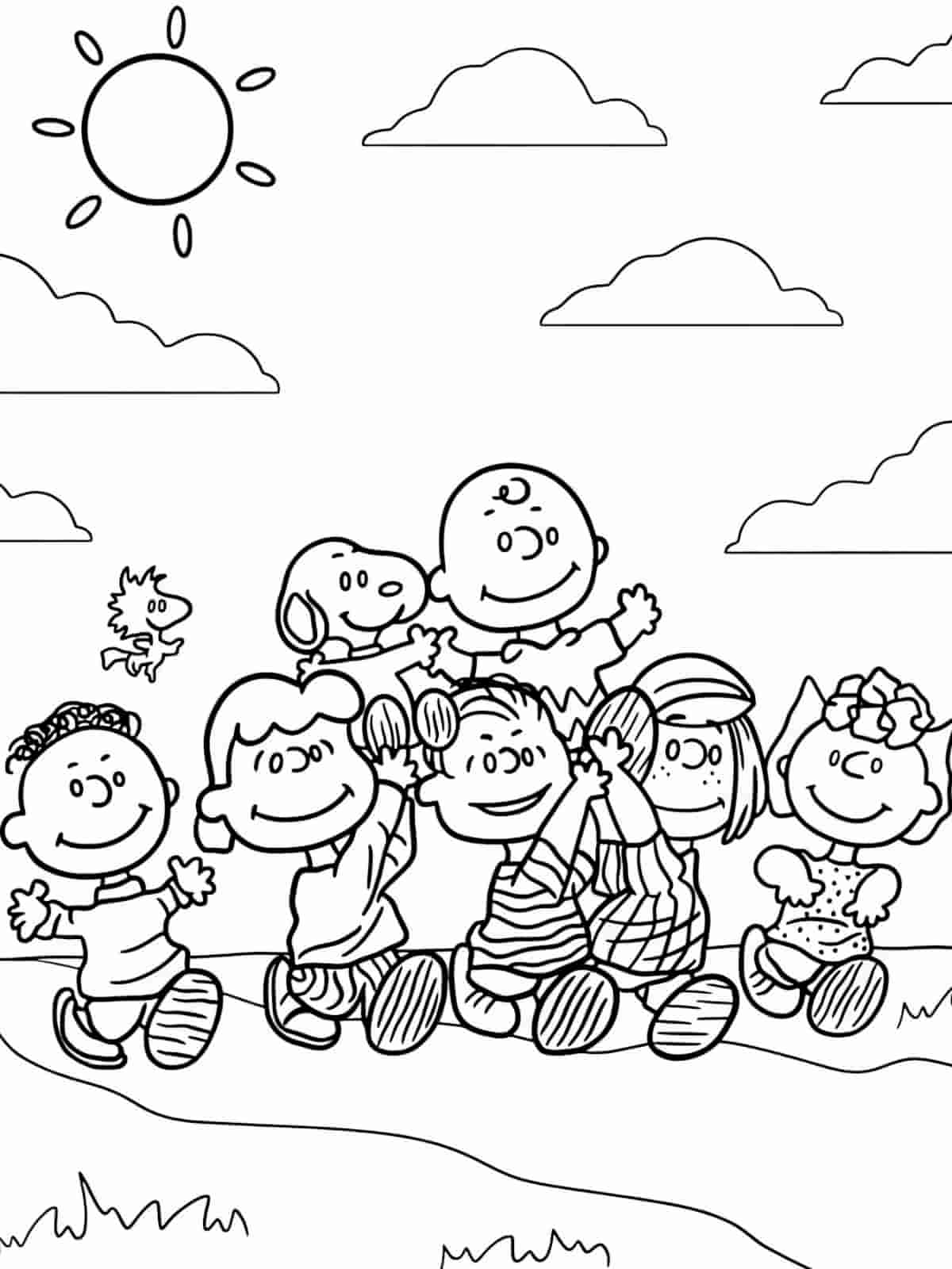 Snoopy Birthday Party Coloring Pages