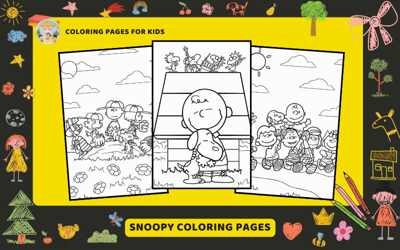 Snoopy Coloring Pages Featured Image