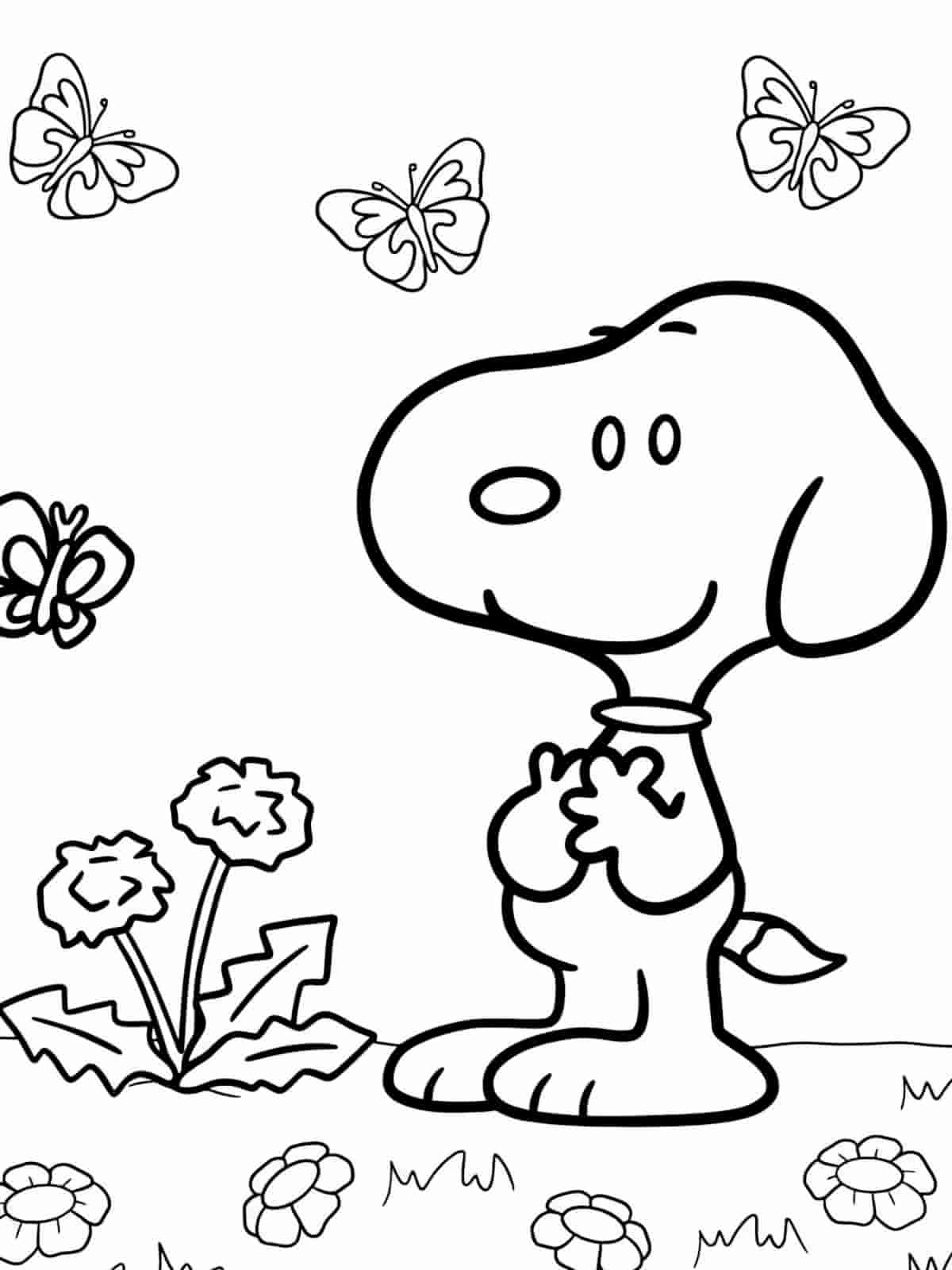 Snoopy Fall Theme Coloring Pages