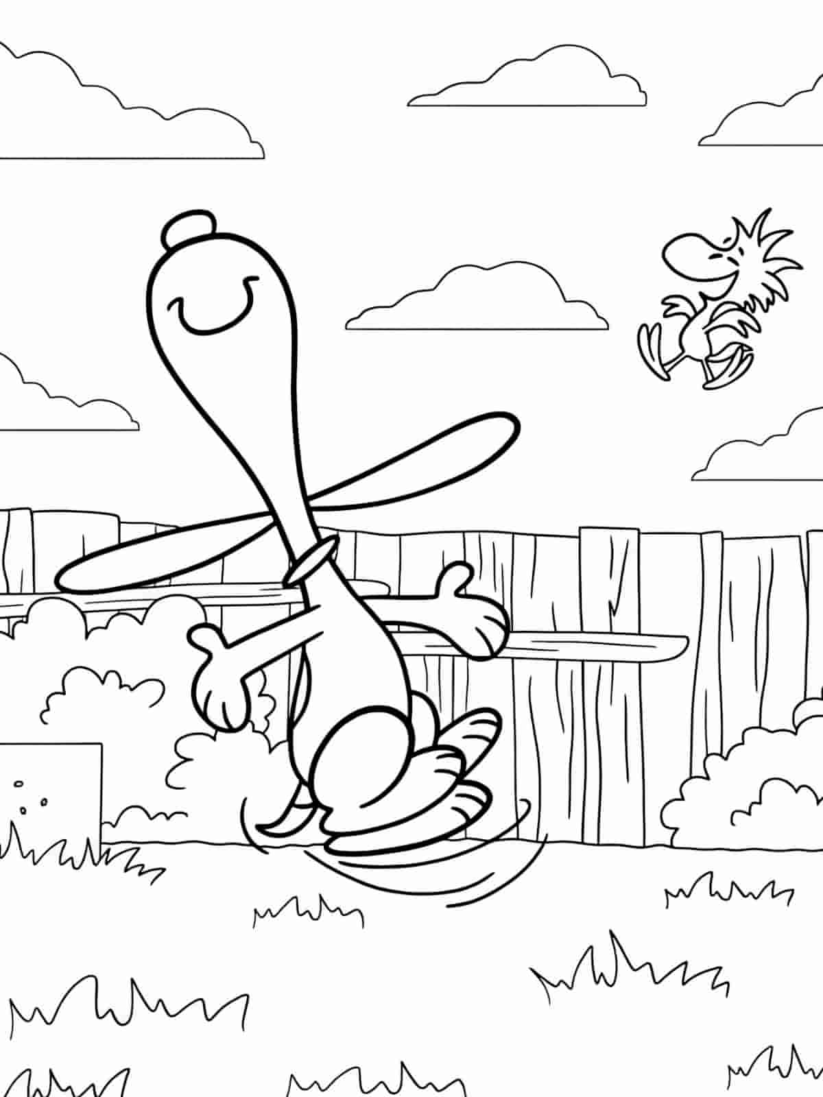 Snoopy Happy Dance Coloring Pages