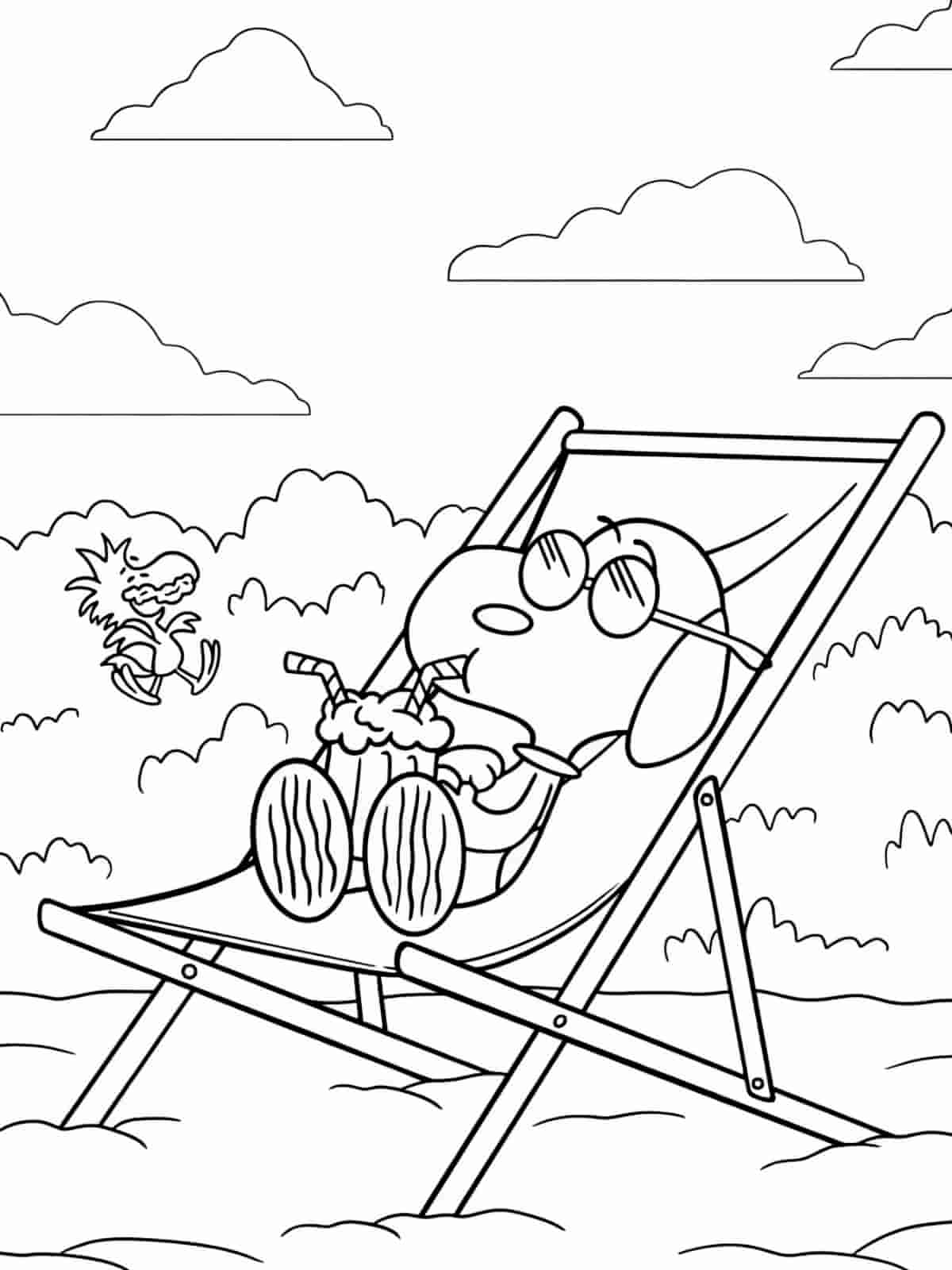 Snoopy Reading Coloring Pages