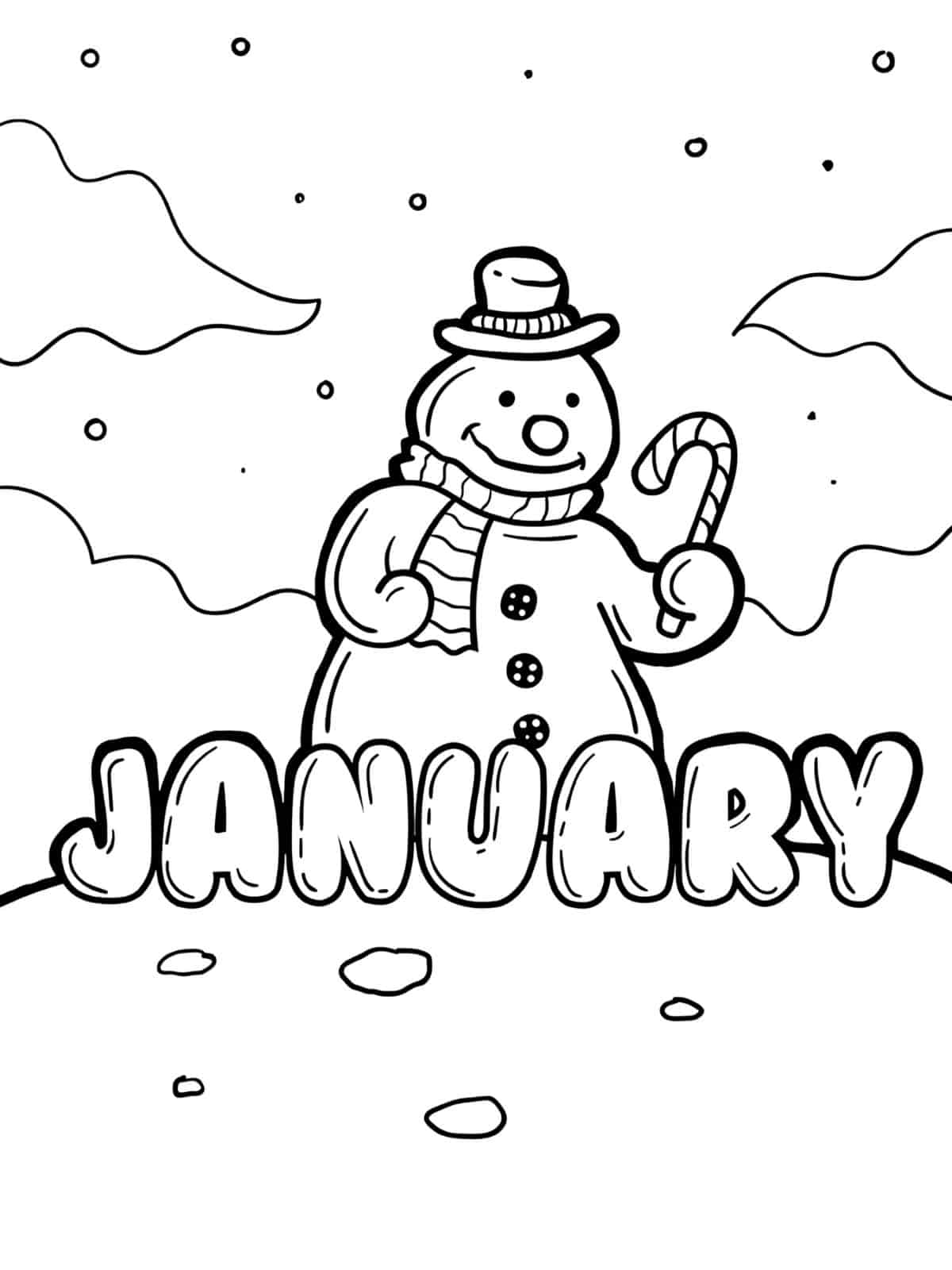 Snowflake January Coloring Pages