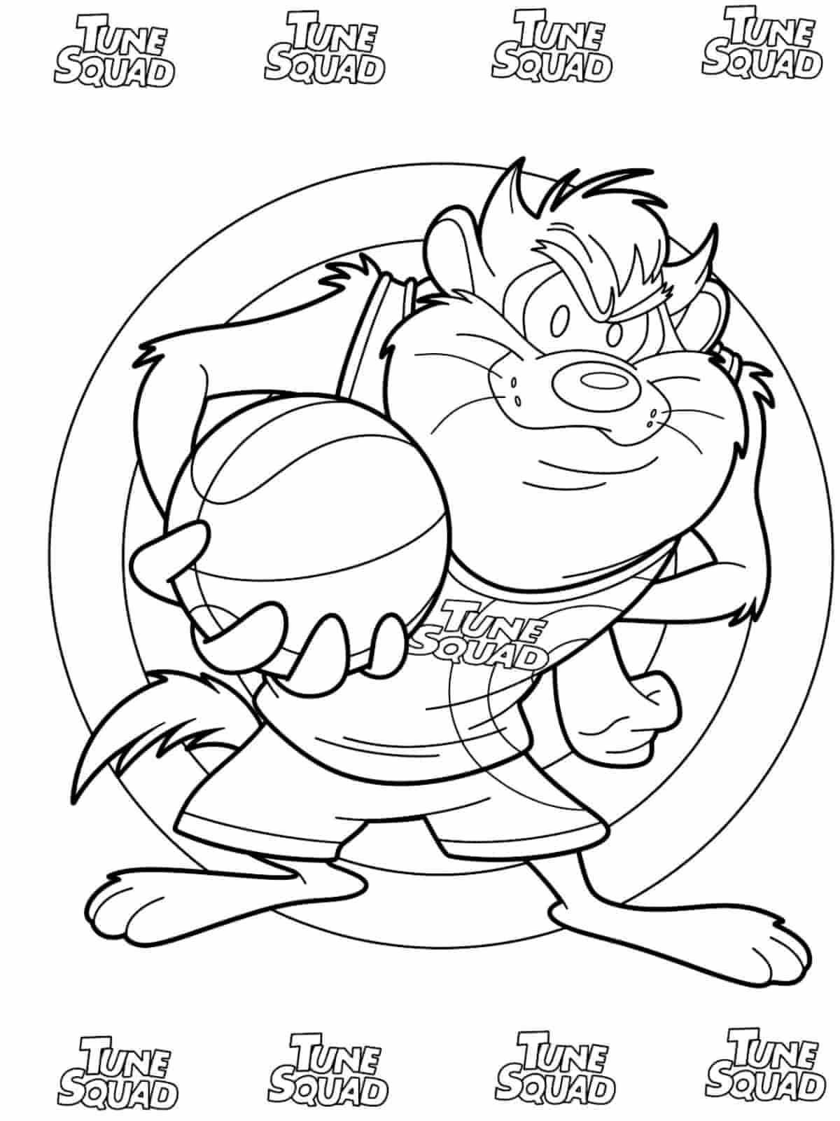 Space Jam Basketball Hoop Coloring Pages