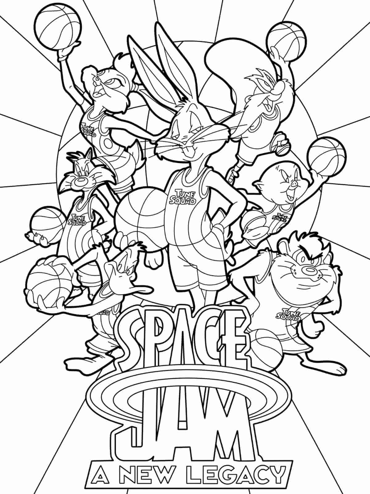 Space Jam Bugs Bunny Coloring Pages