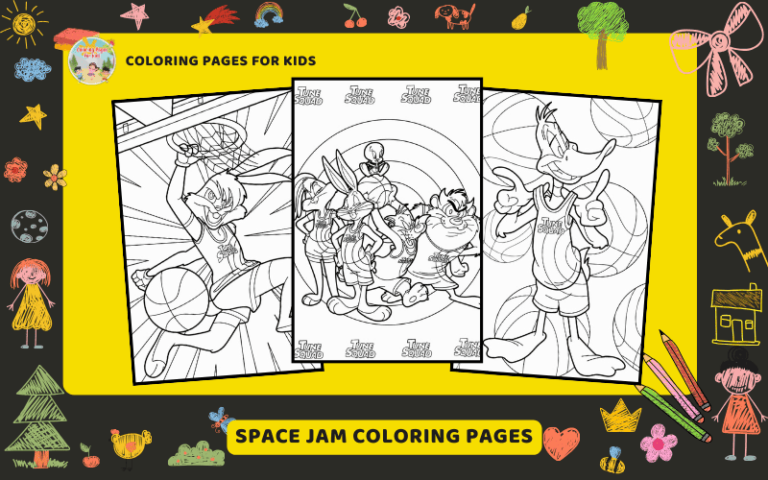 Space Jam Coloring Pages Featured Image