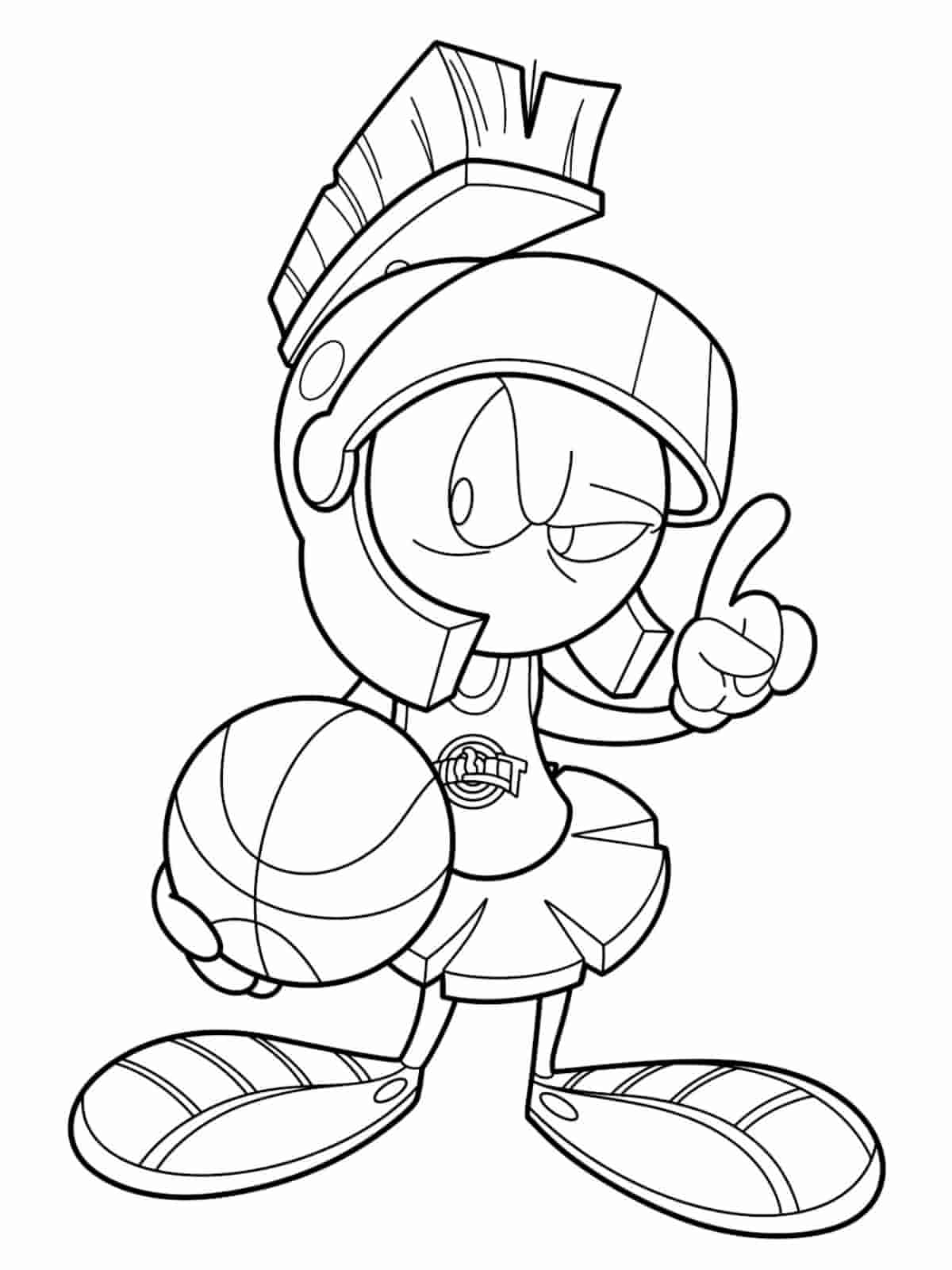 Space Jam Slam Dunk Coloring Pages