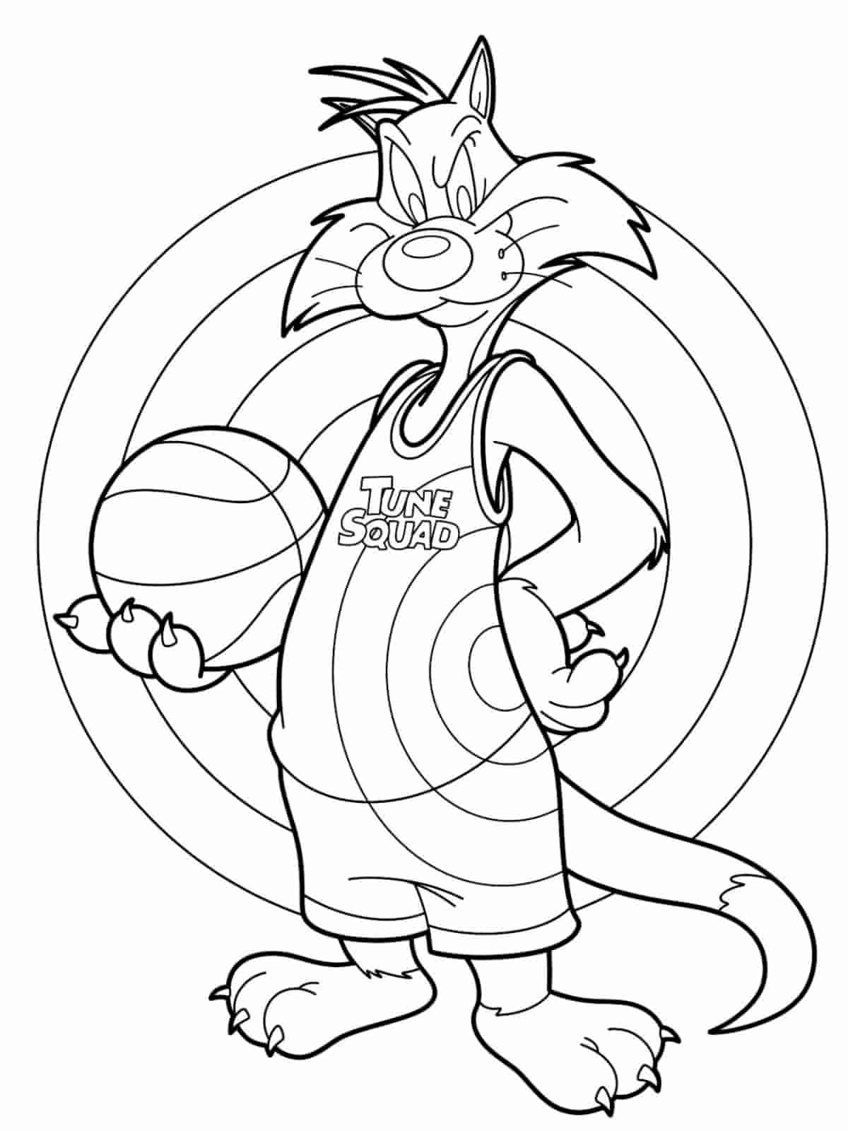 Space Jam Teamwork Coloring Pages