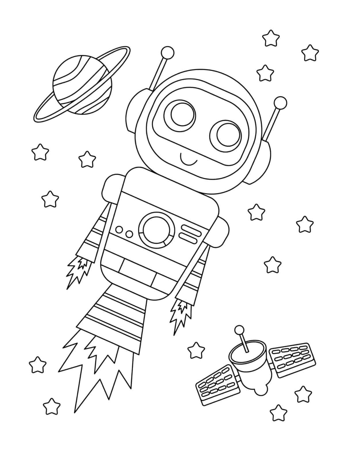 Space Robot Coloring Page