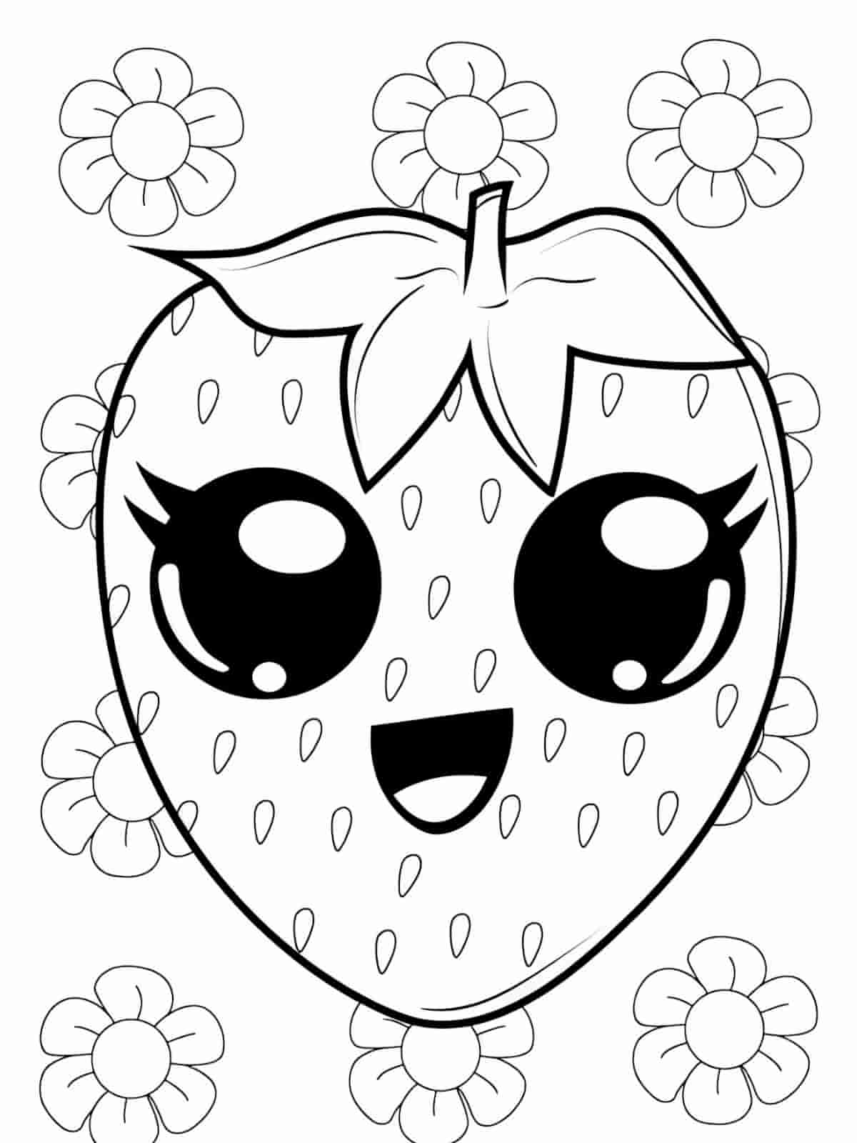 Strawberry Plant Coloring Pages For Kids