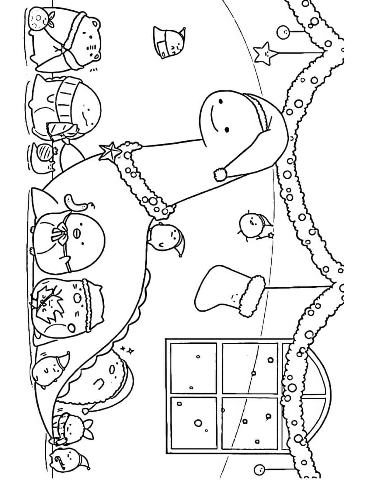 Sumikko Gurashi Christmas Coloring Sheets