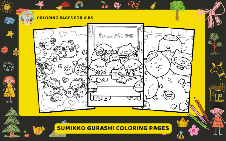 Sumikko Gurashi Coloring Pages Featured Image Min