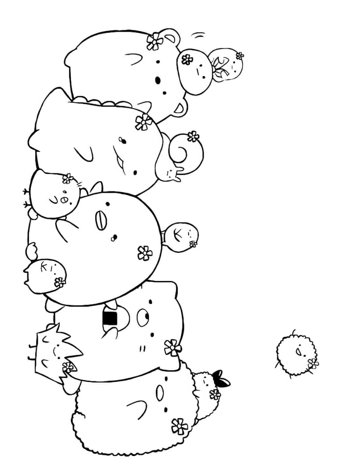 Sumikko Gurashi Friends Coloring Sheets