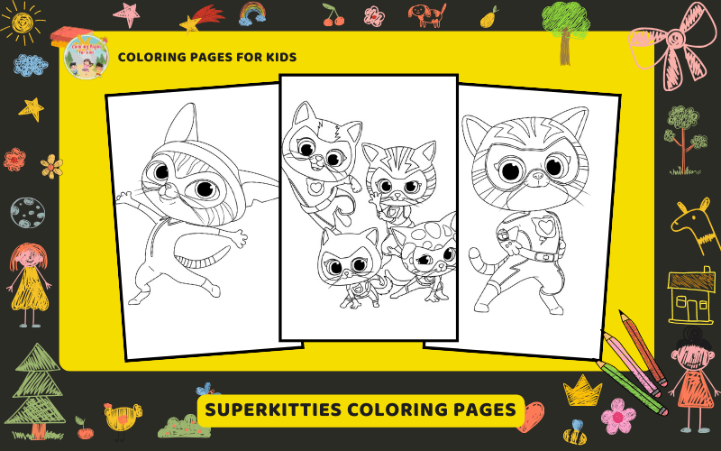 Superkitties Coloring Pages Featured Image Min