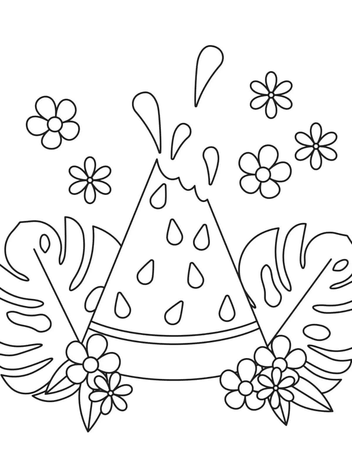 Sweet Watermelon Coloring Pages