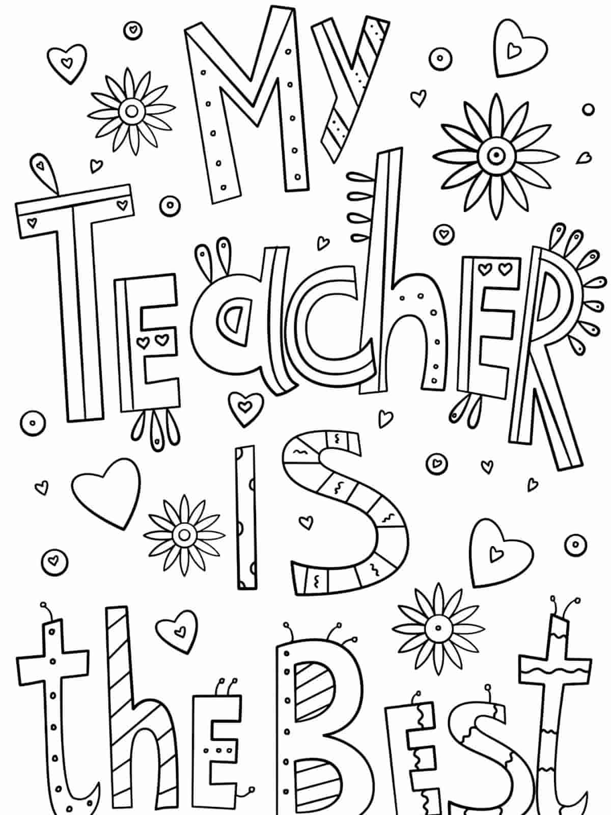 Teacher Day Apple Coloring Pages