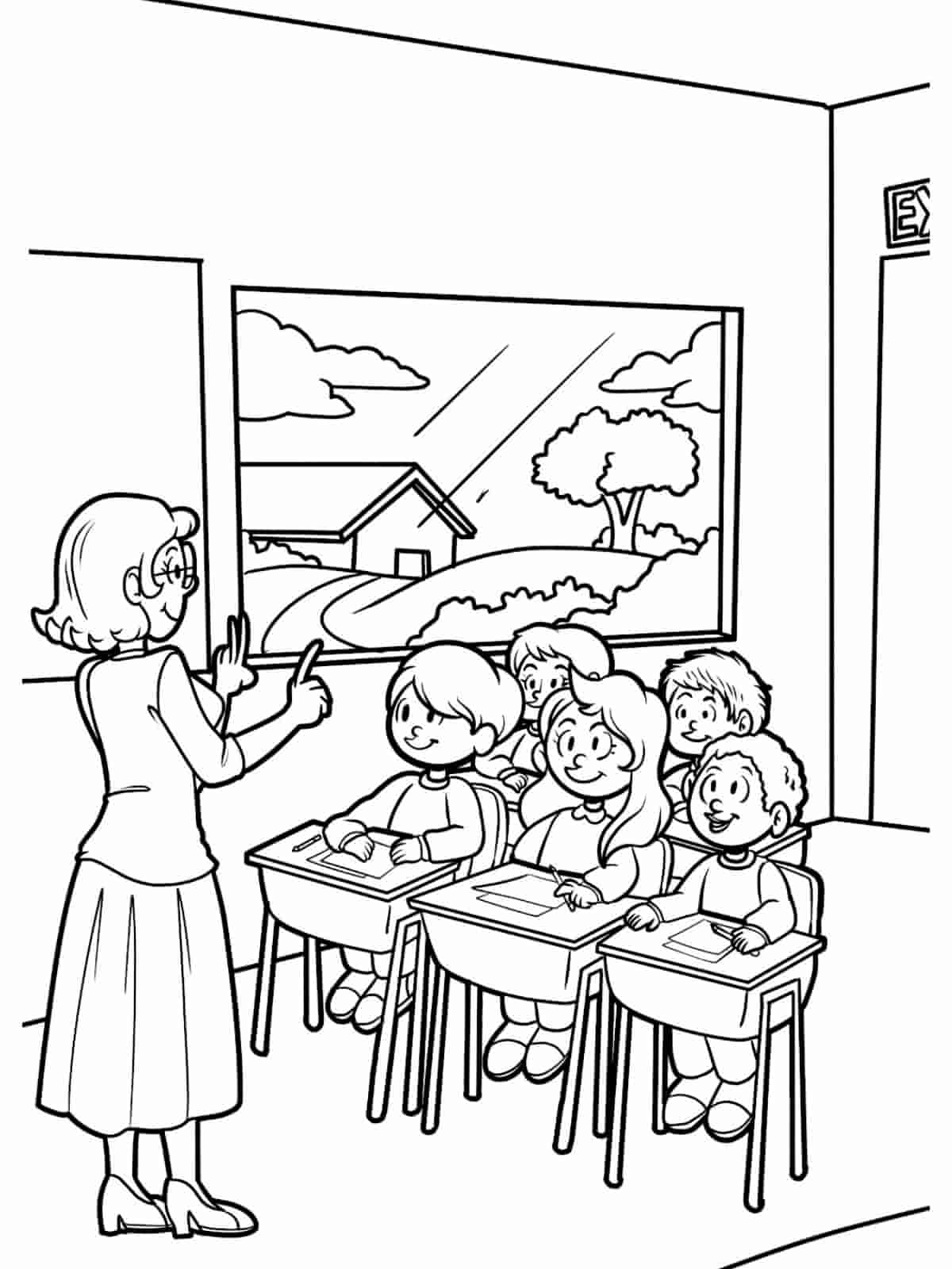 Teacher Day Art Coloring Pages