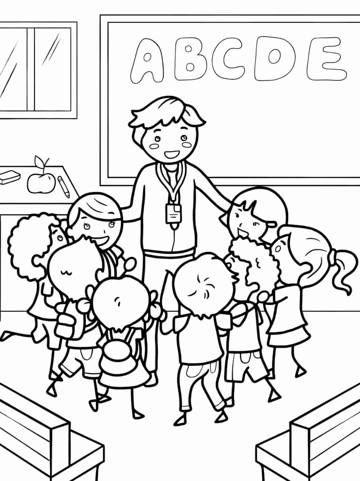 Teacher Day Card Coloring Pages