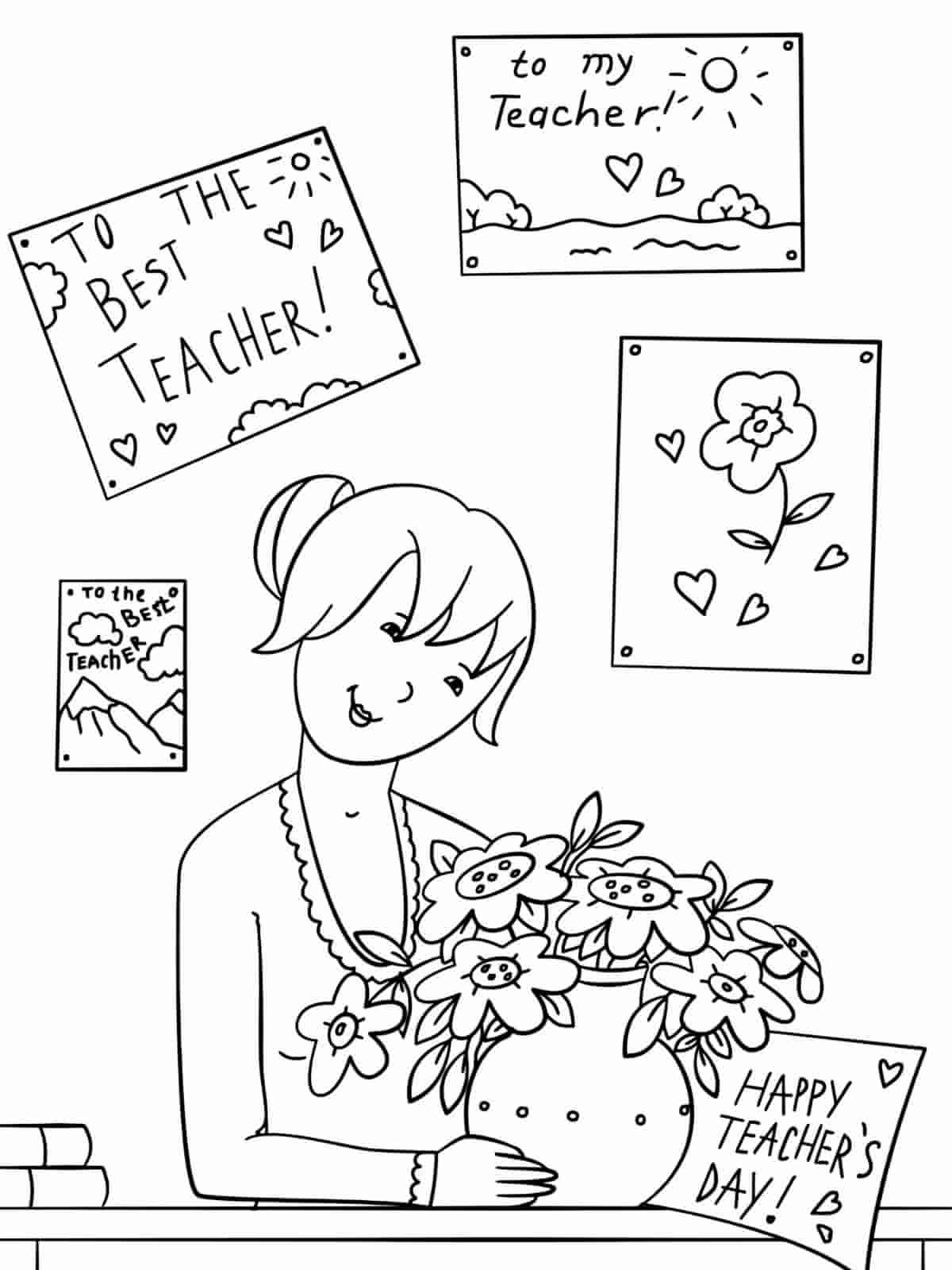 Teacher Day Classroom Coloring Pages