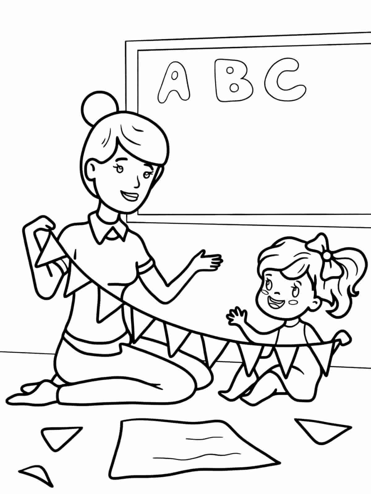 Teacher Day Coloring Pages