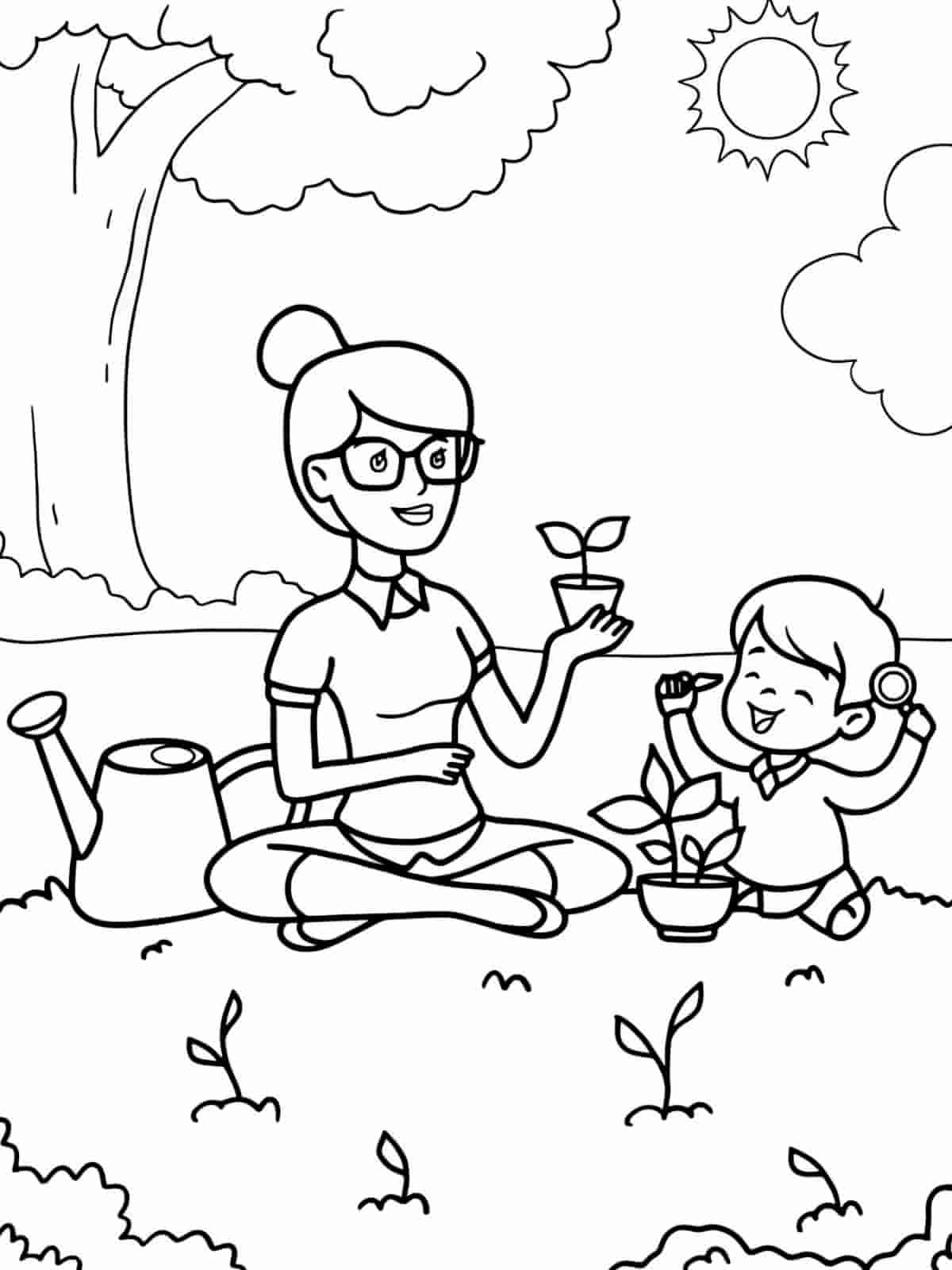 Teacher Day Craft Coloring Pages