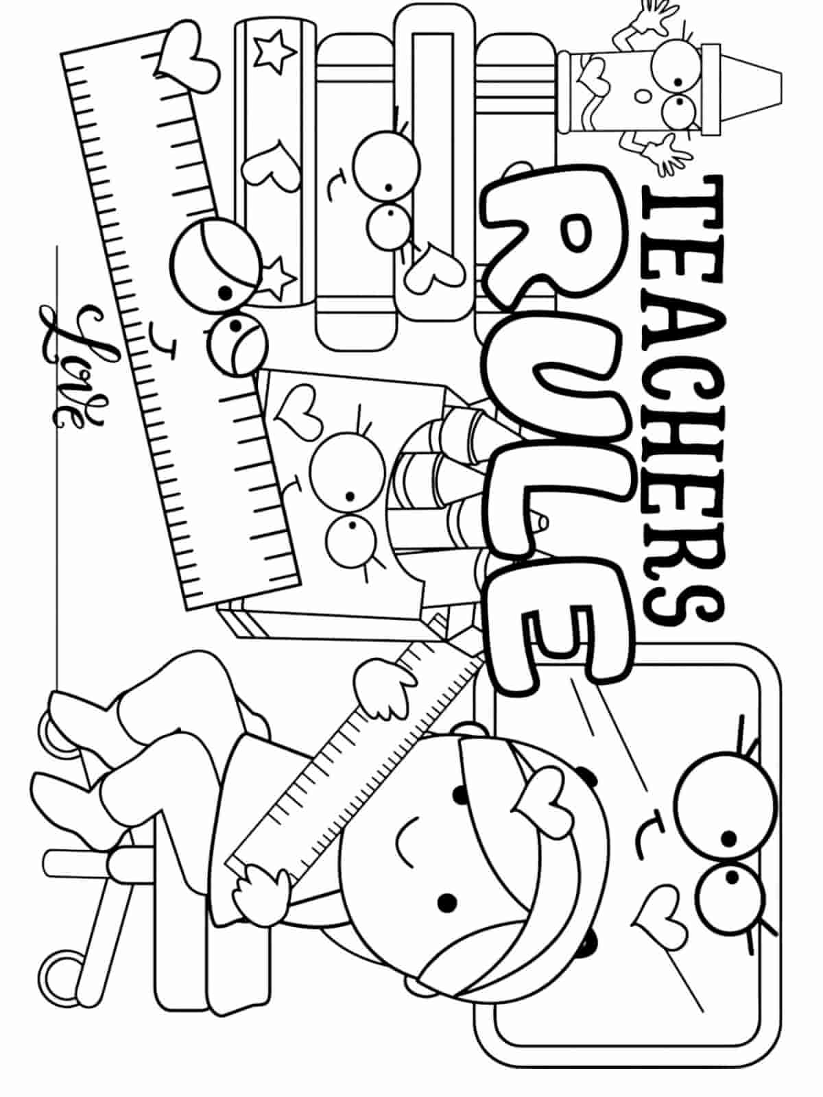 Teacher Day Flower Coloring Pages