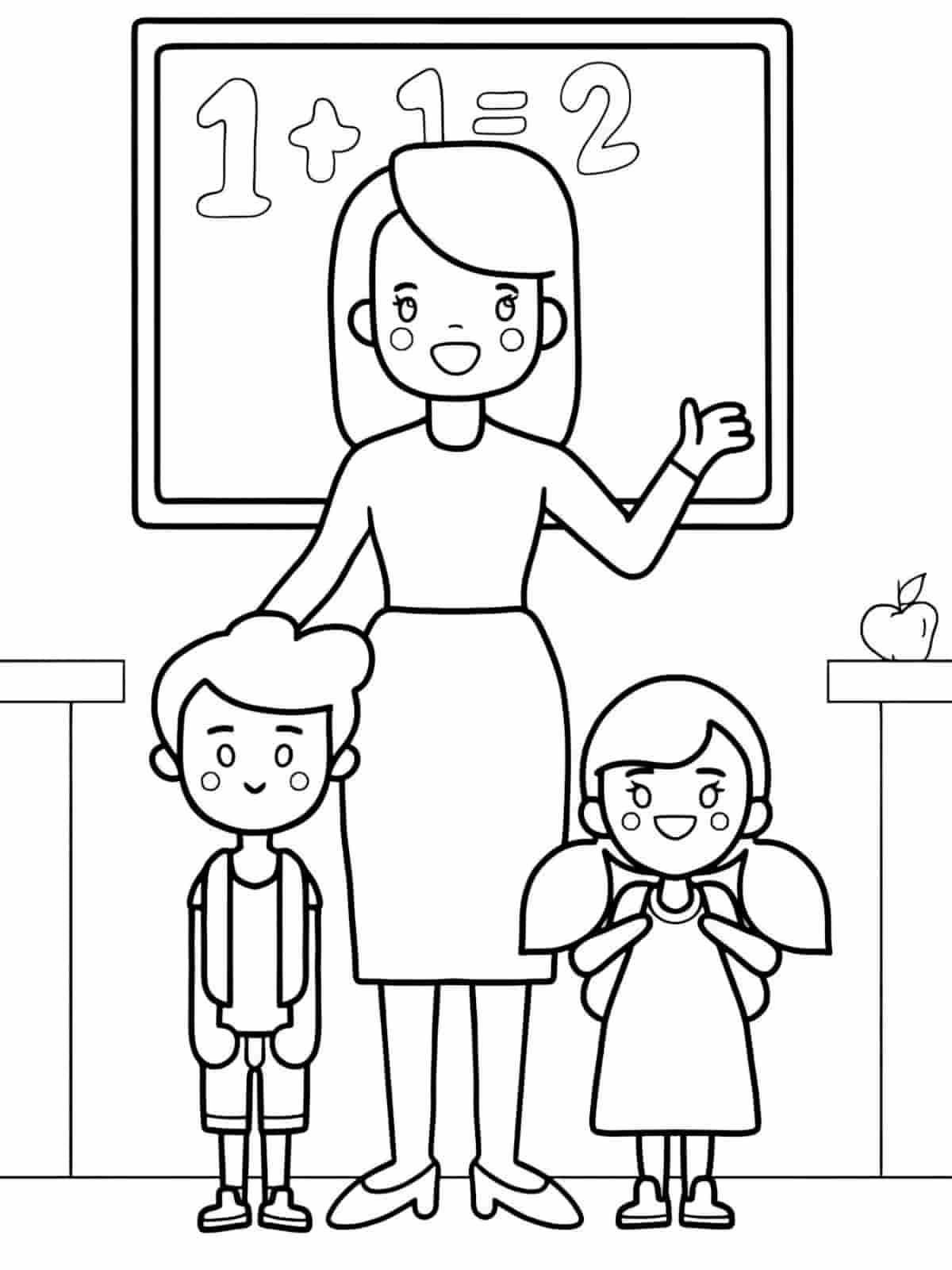 Teacher Day Gift Coloring Pages