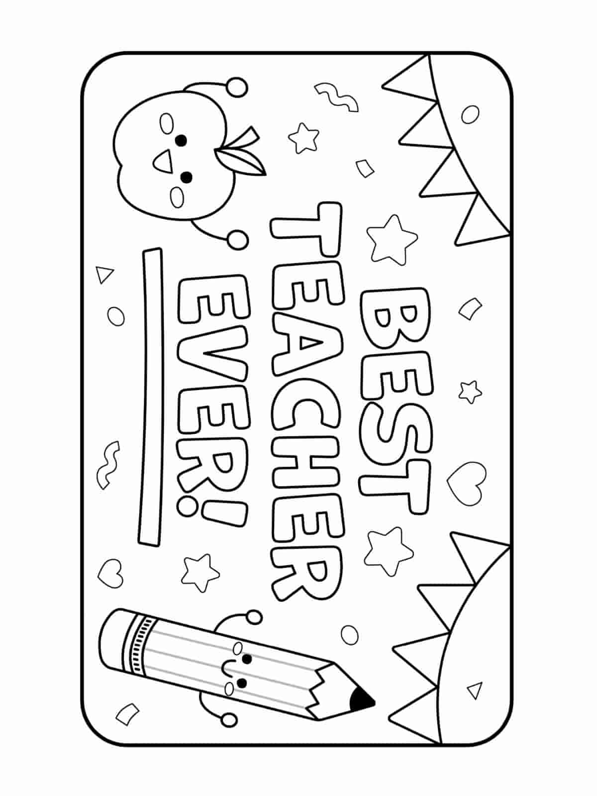 Teacher Day Heart Coloring Pages