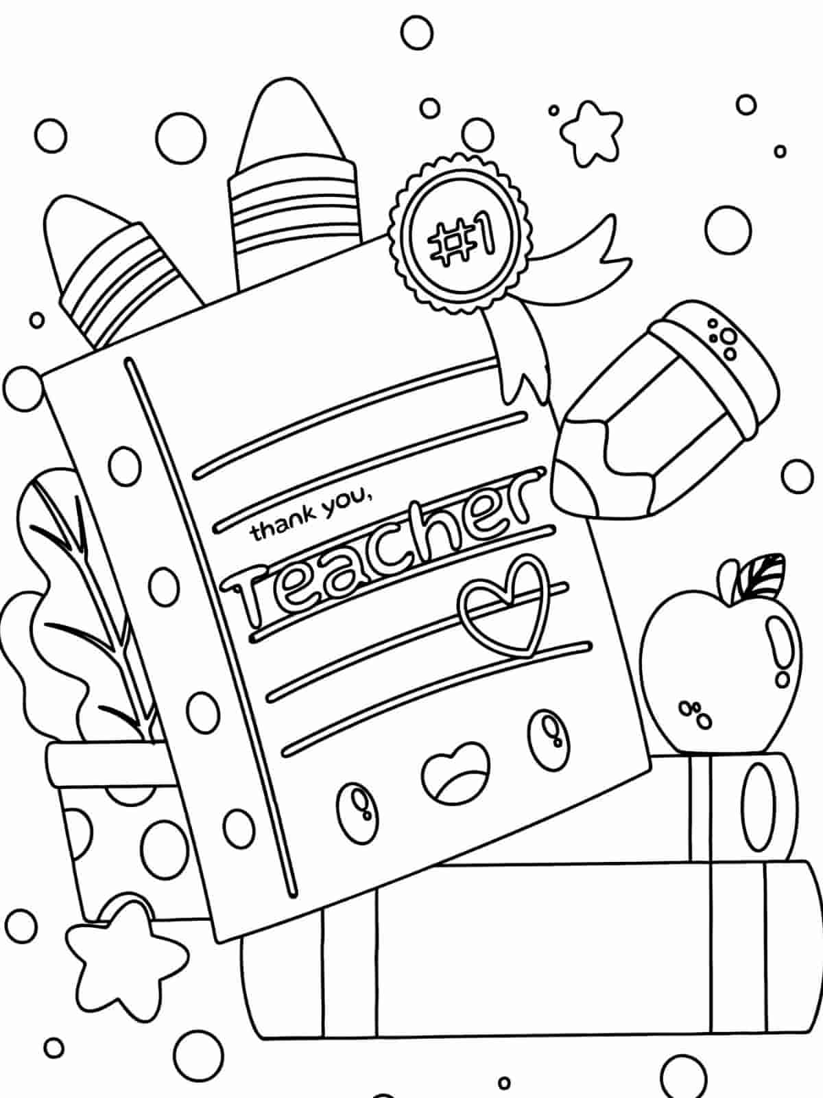 Teacher Day Smiley Coloring Pages