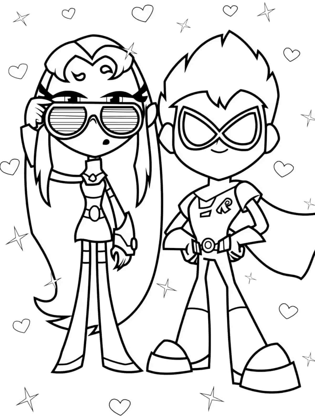 Teen Titans Go Group Coloring Page