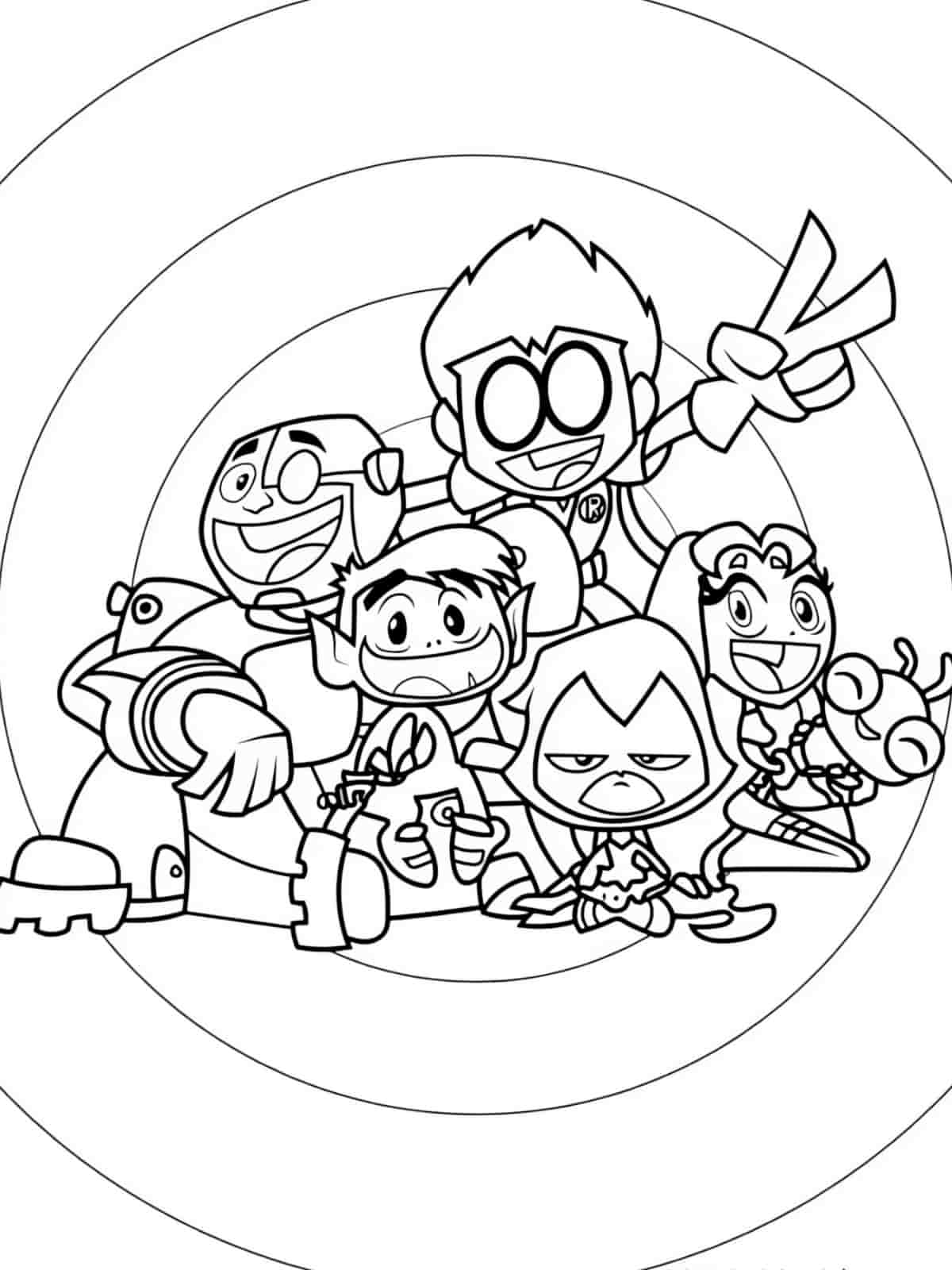 Teen Titans Go Humor Coloring Page