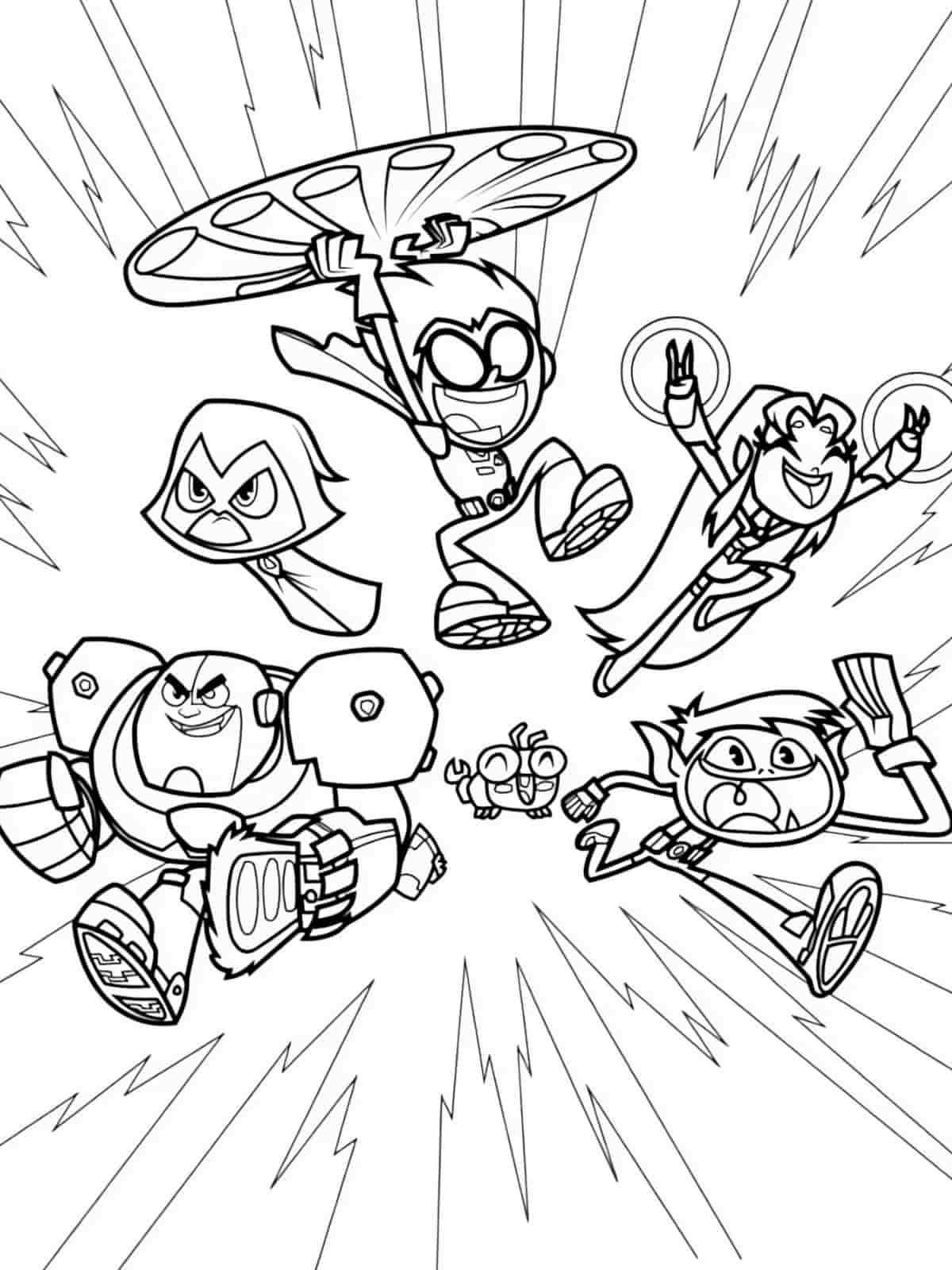 Teen Titans Go Superheroes Coloring Page