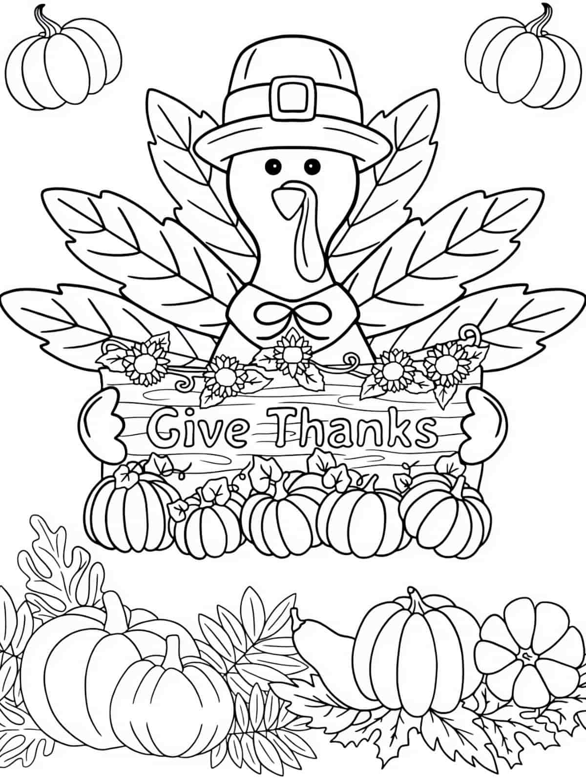 Thanksgiving Pilgrim Coloring Pages For Kids