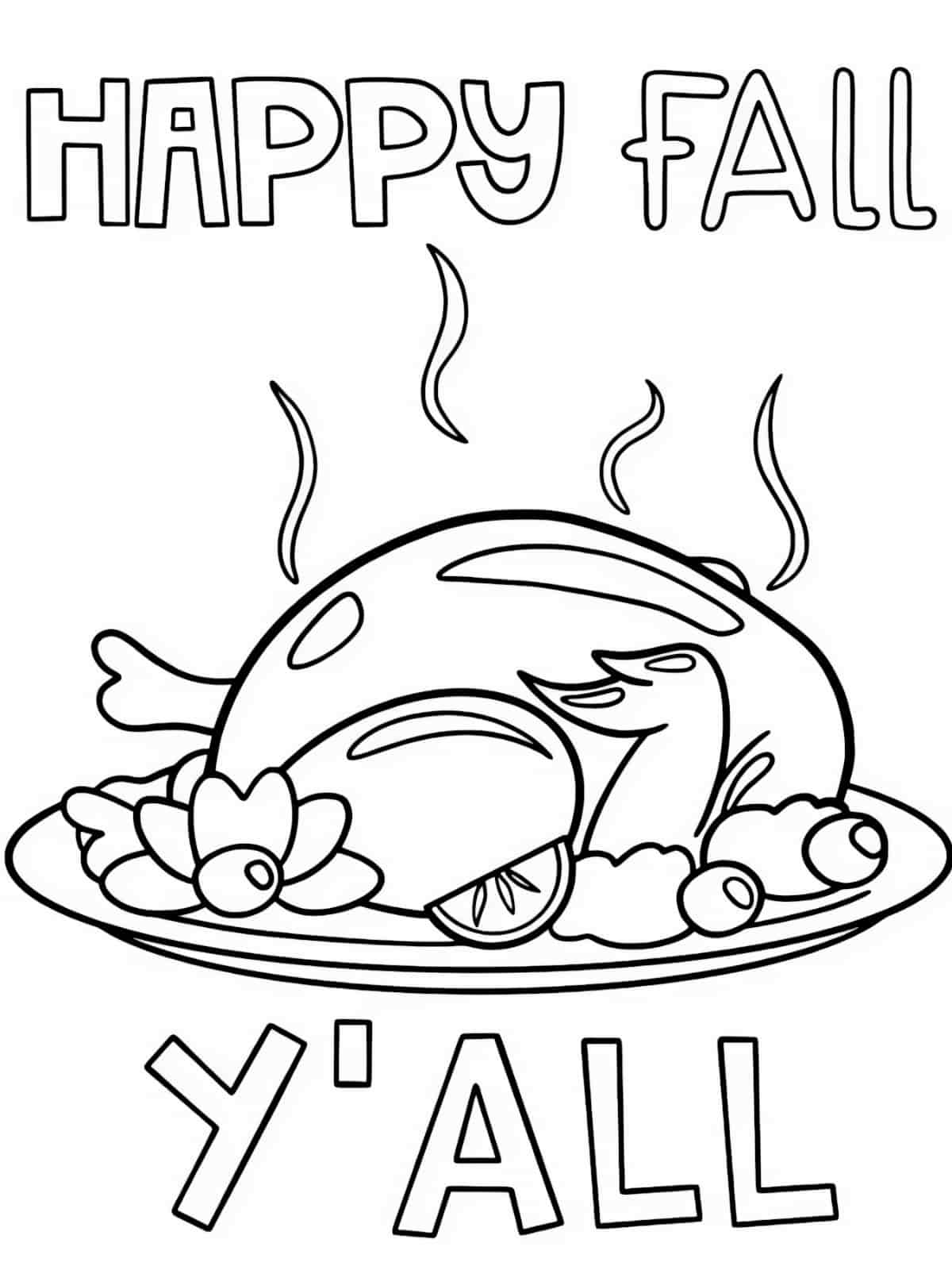 Thanksgiving Table Coloring Pages For Children