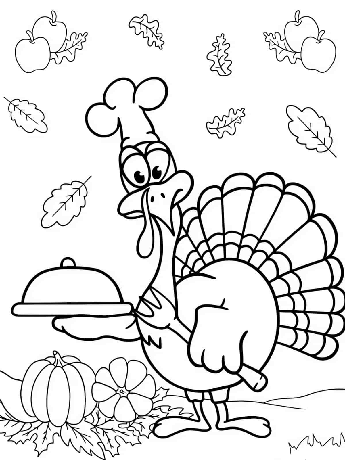 Thanksgiving Turkey Hat Coloring Pages For Children