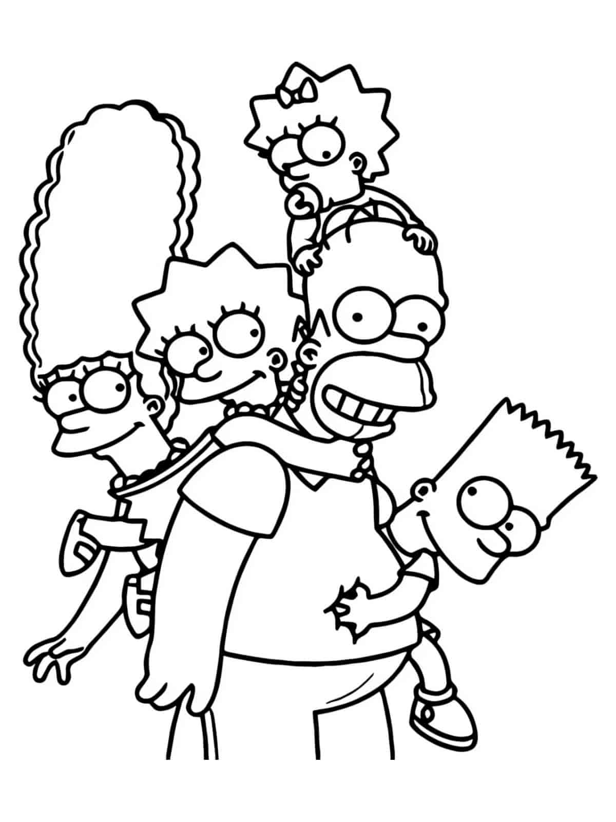 The Simpsons Friends Coloring Pages