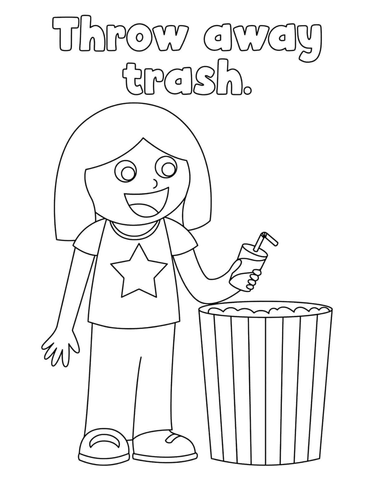 Throw Away Trash Coloring Pages