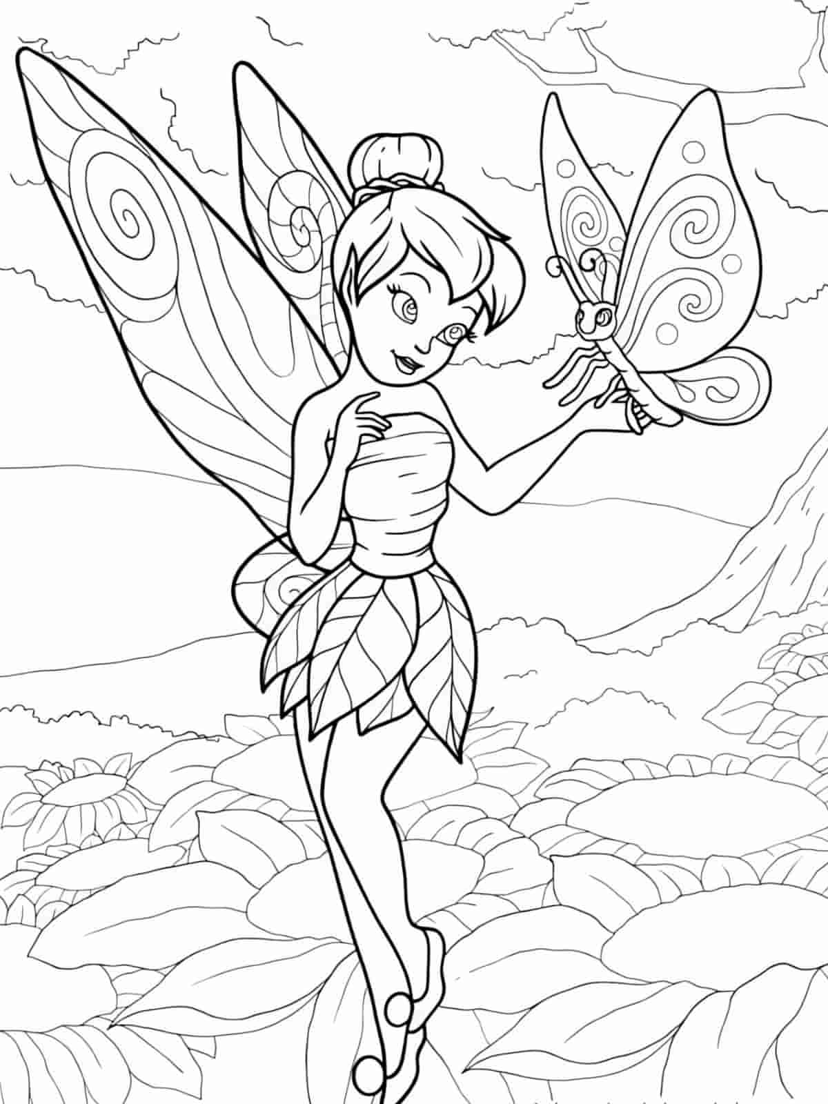 Tinker Bell Coloring Pages With Pets