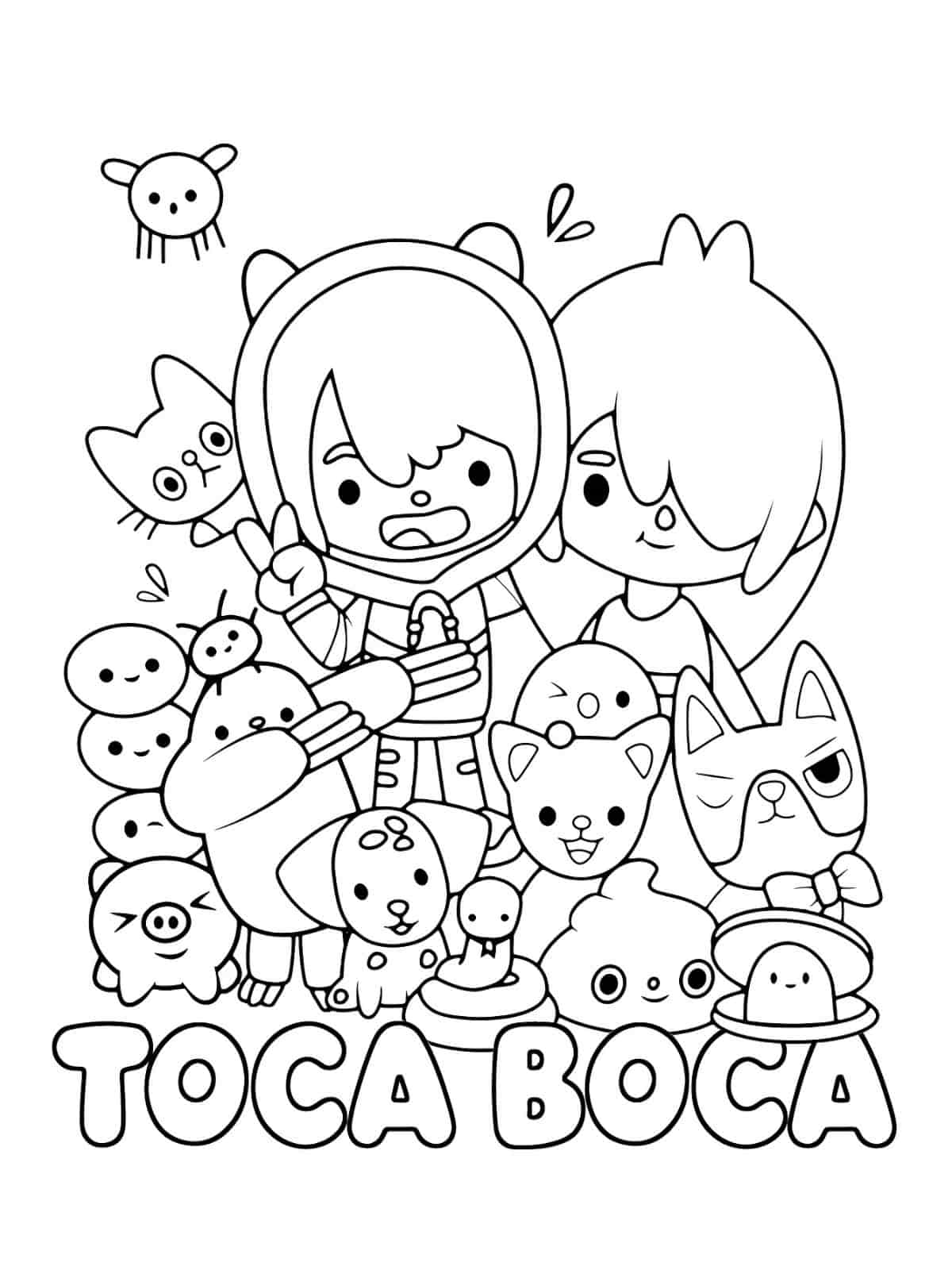 Toca Boca Game Characters Coloring Pages