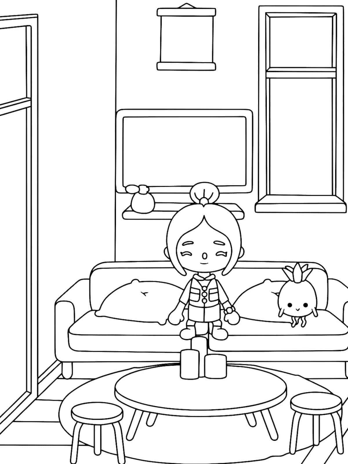 Toca World Girl Coloring Pages