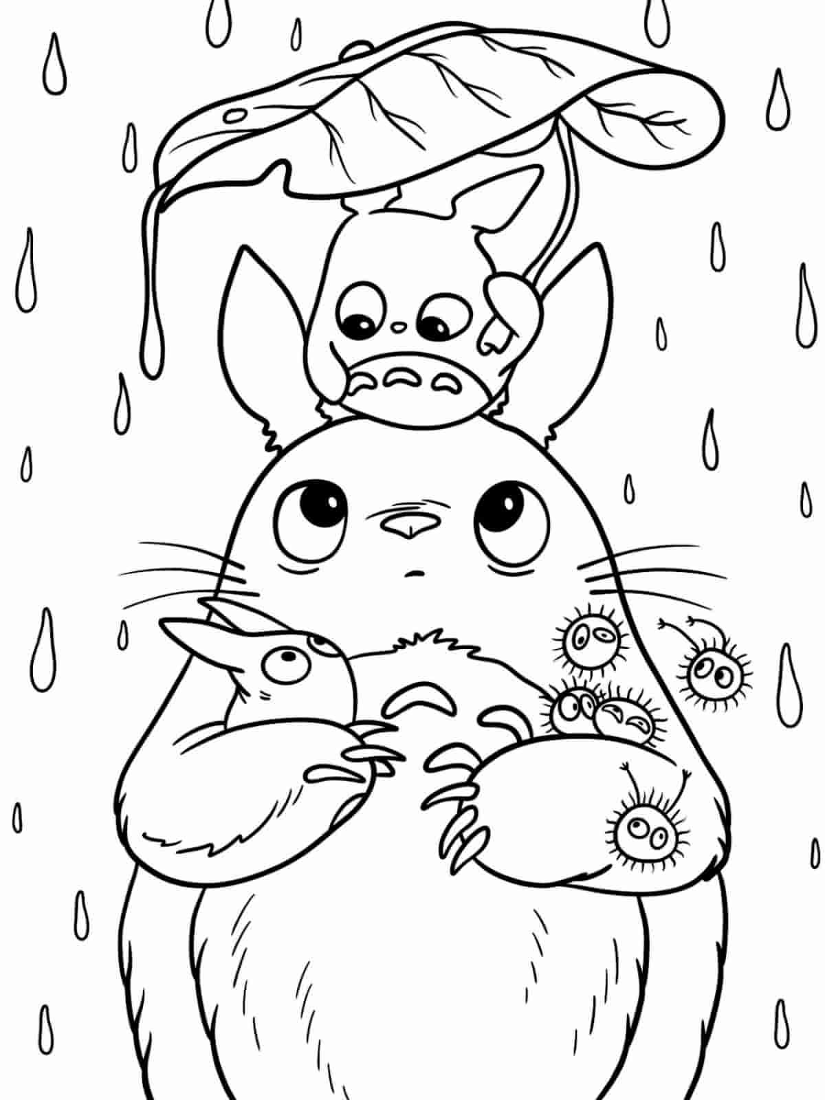 Totoro And Catbus Coloring Pages