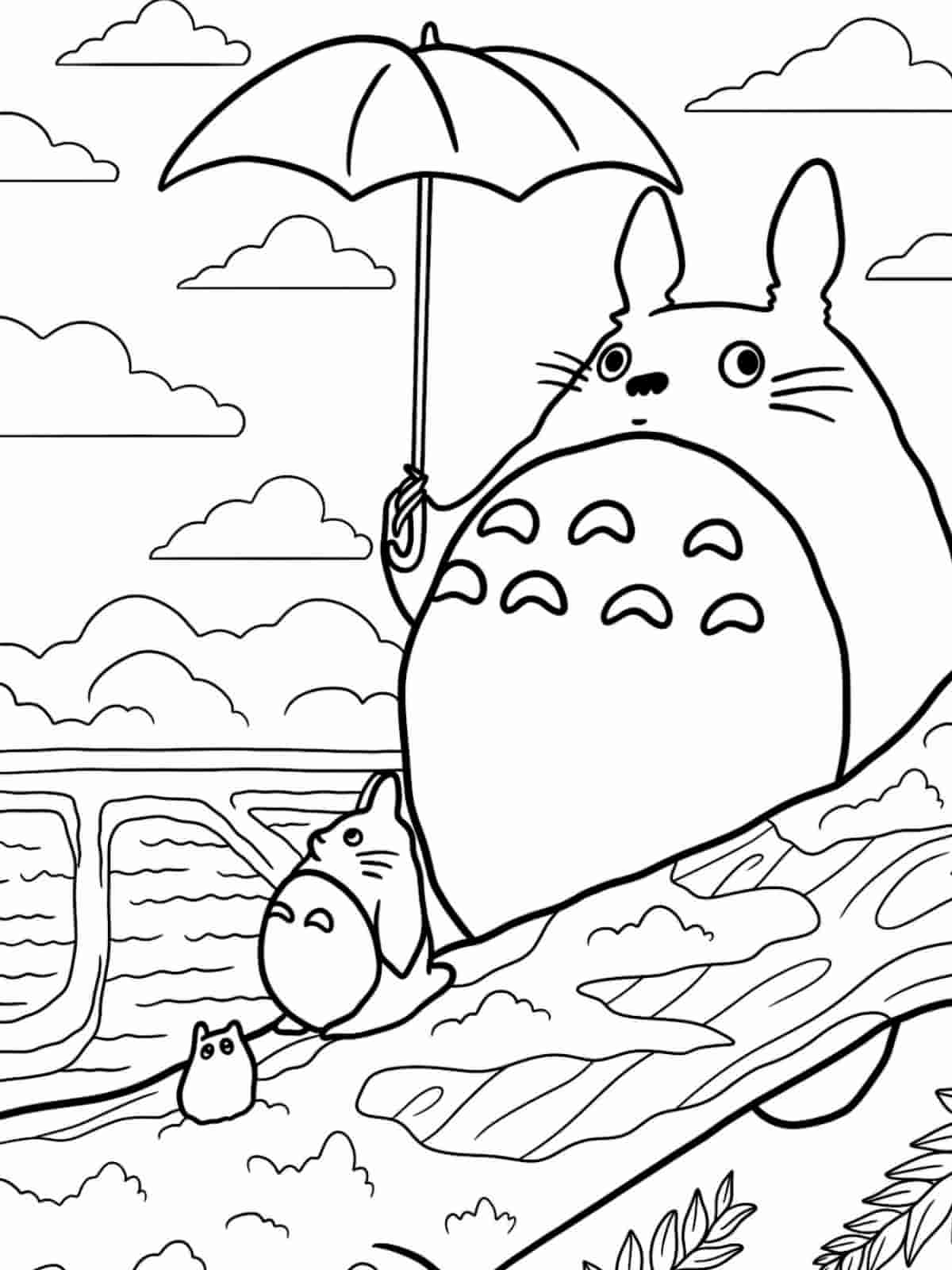 Totoro And Spirits Coloring Pages